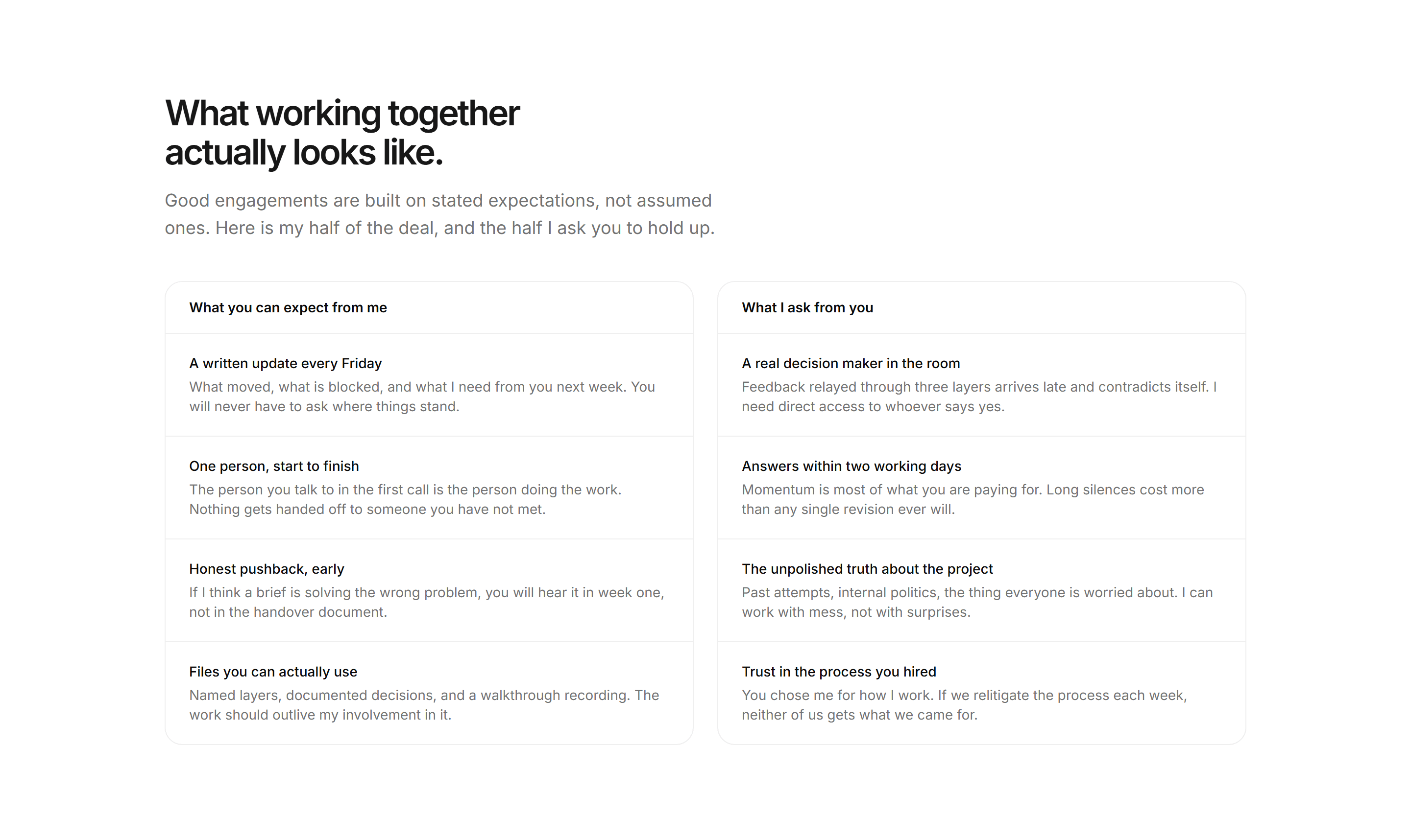 Portfolio About: Expectations About