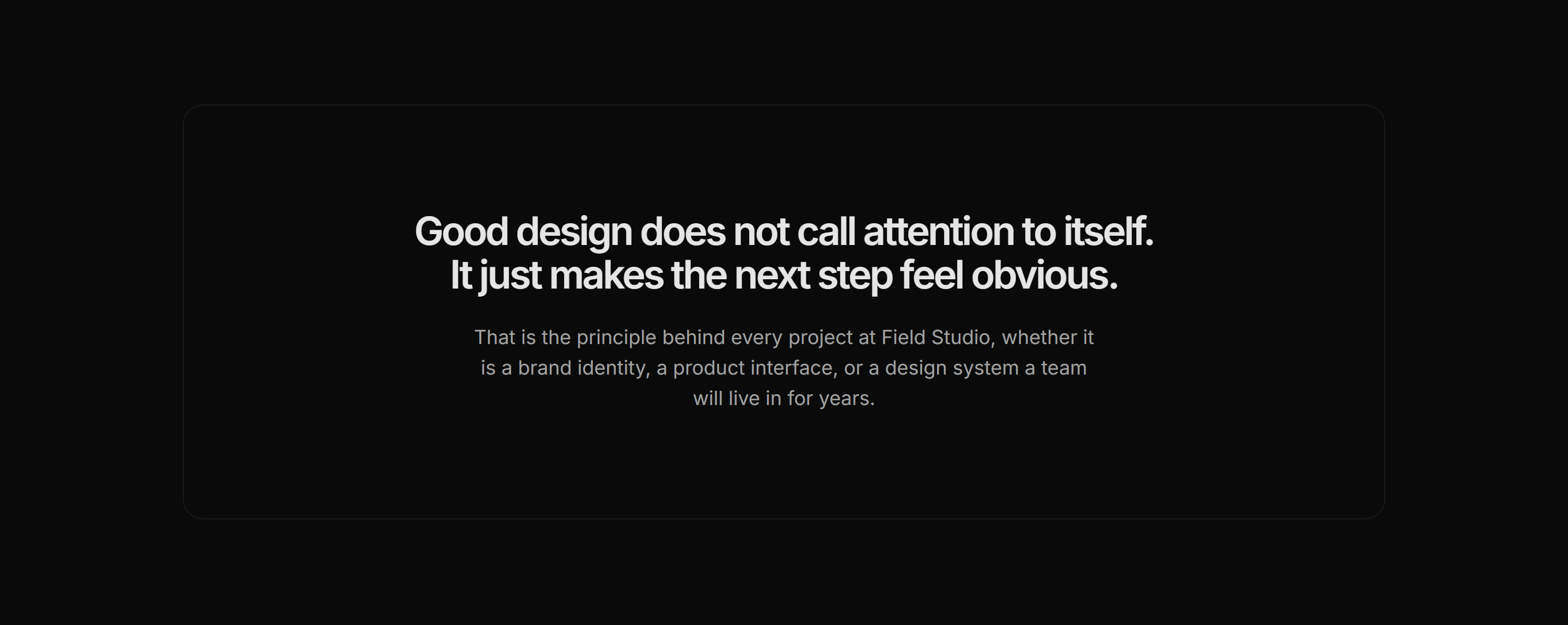 Portfolio About: Full Width Statement