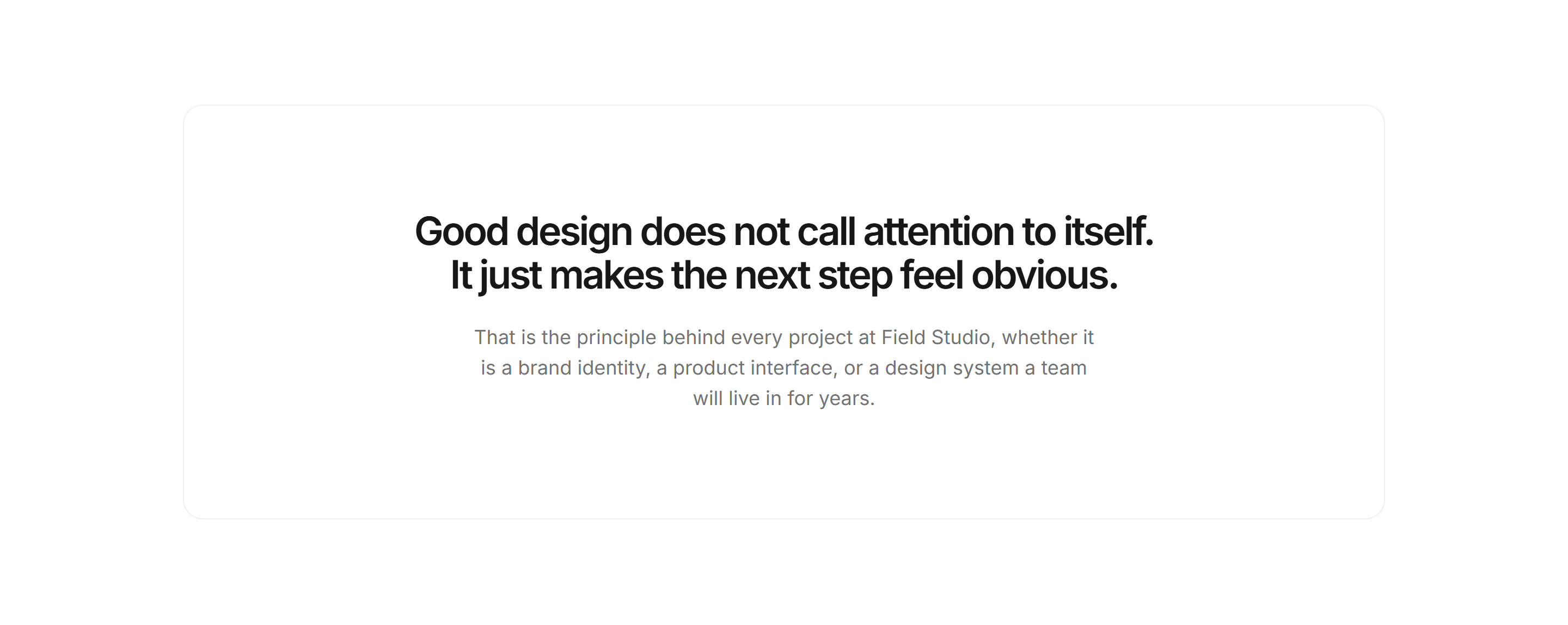 Portfolio About: Full Width Statement