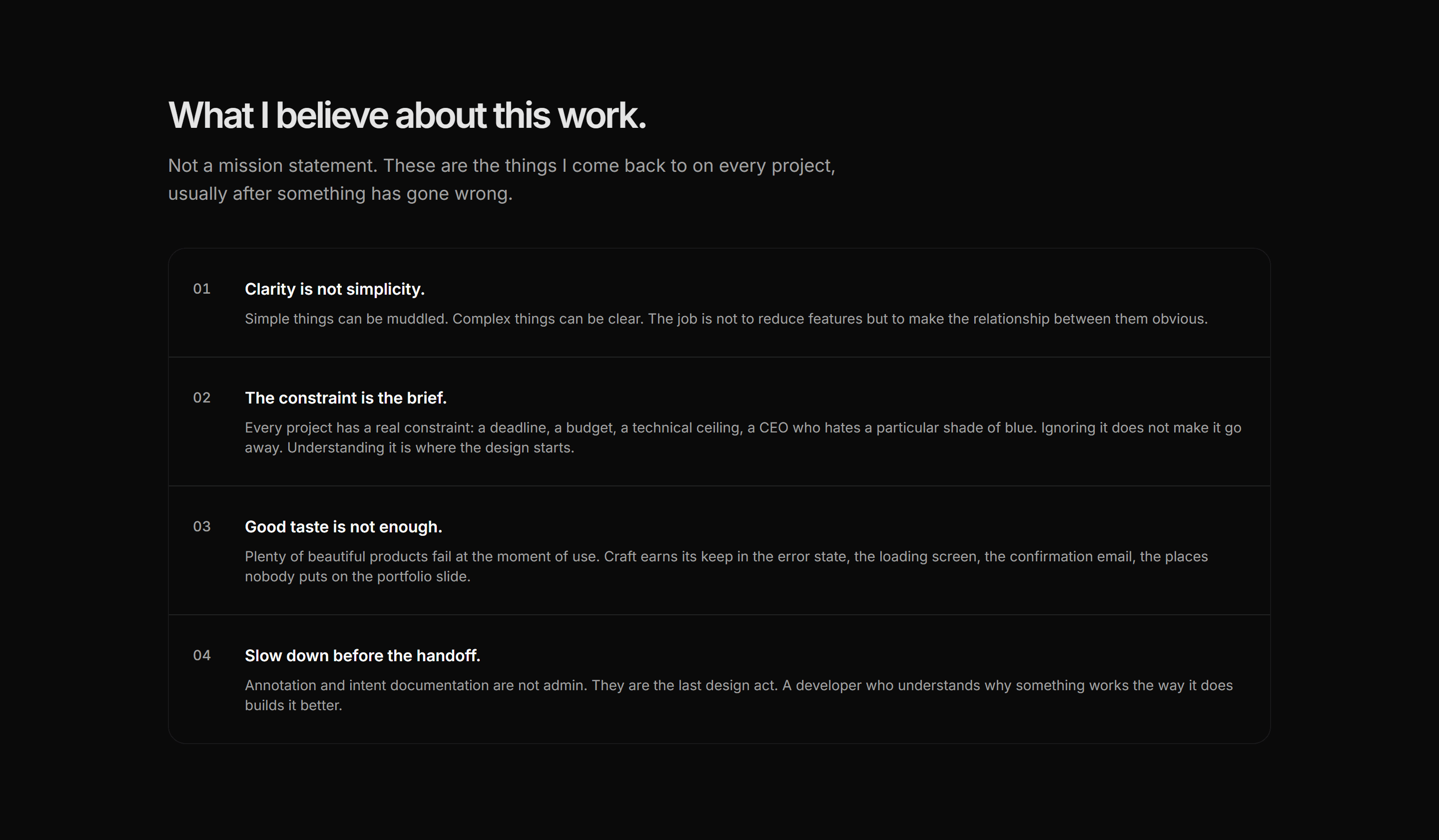 Portfolio About: Manifesto About