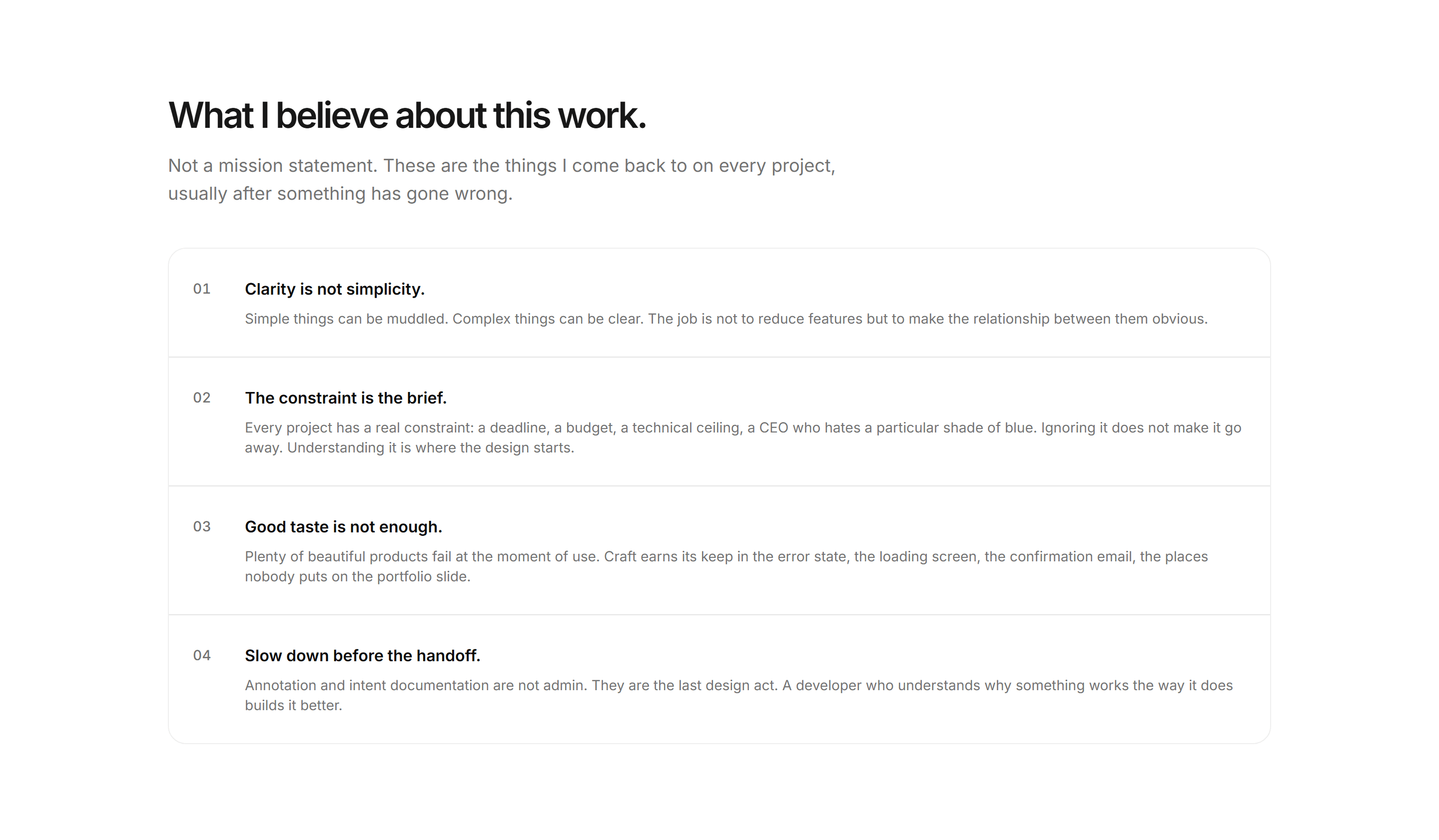 Portfolio About: Manifesto About