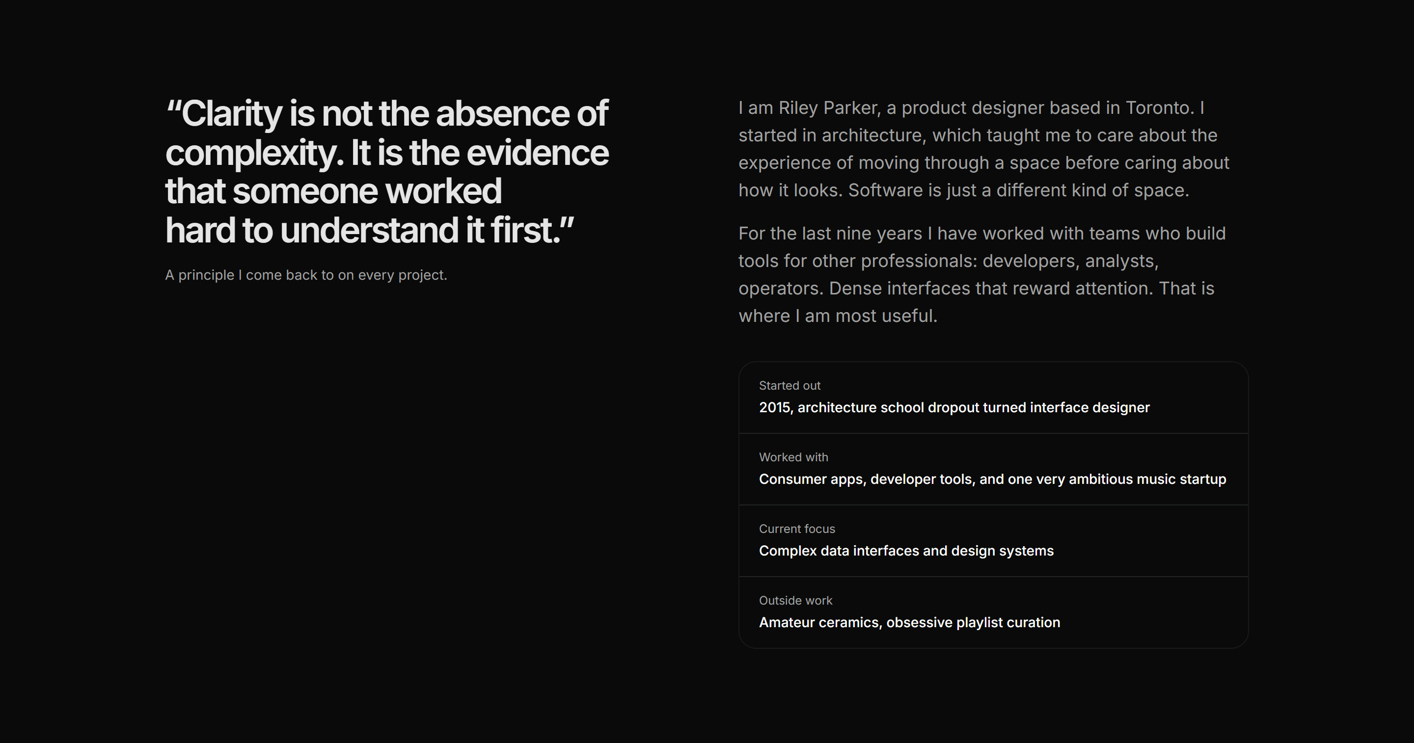 Portfolio About: Quote And Bio
