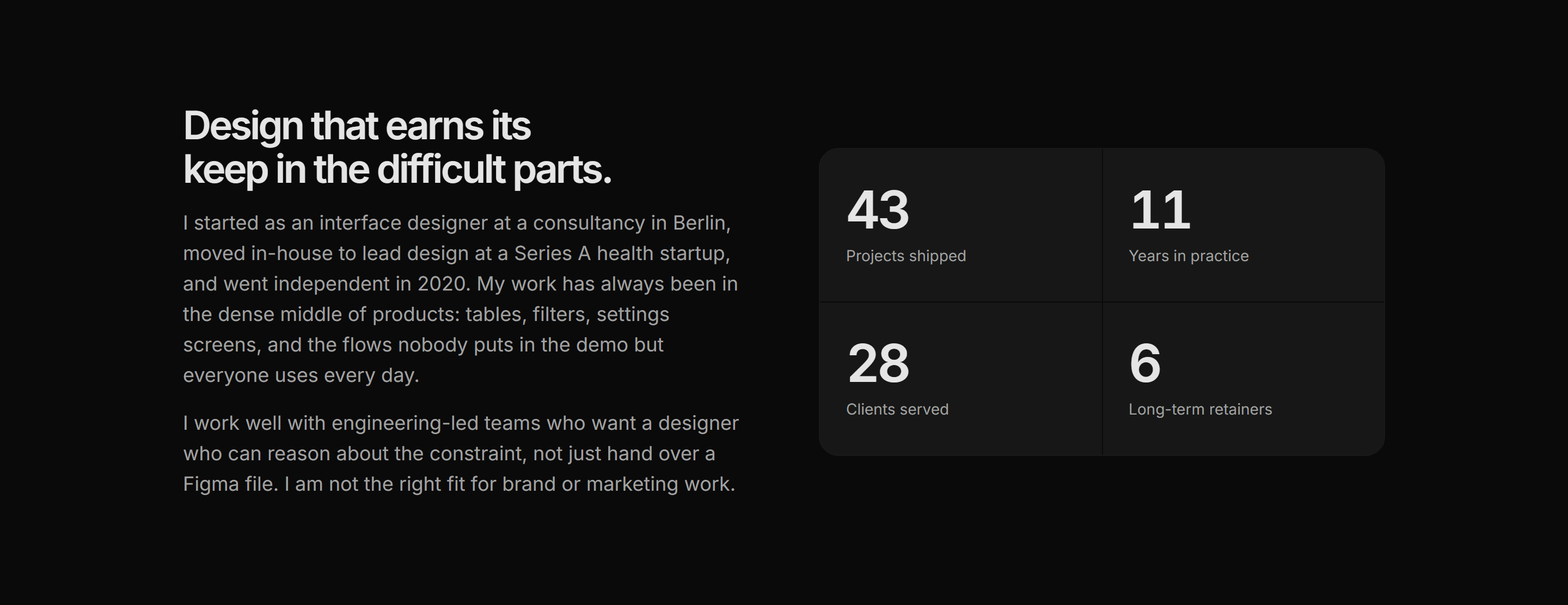 Portfolio About: Stats And Bio