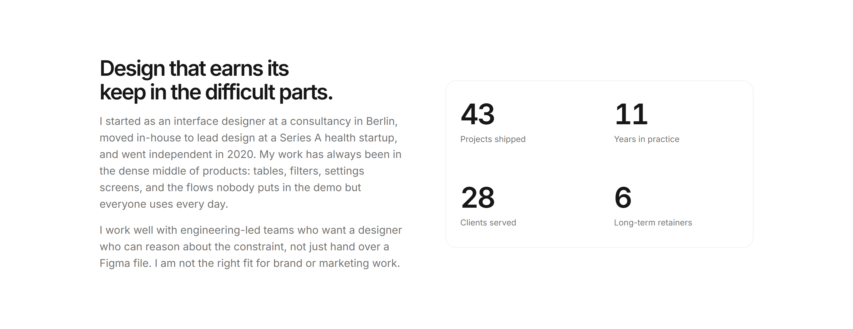 Portfolio About: Stats And Bio
