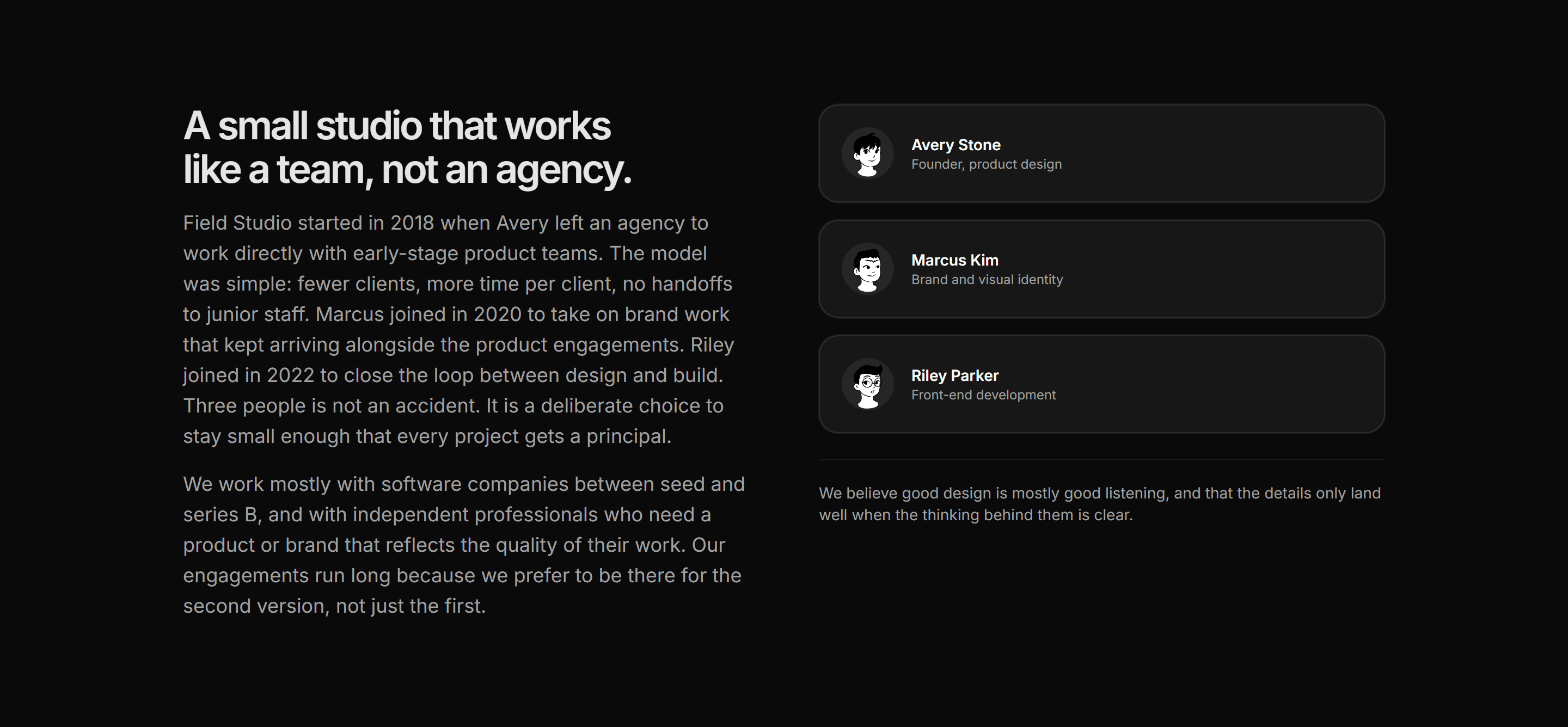 Portfolio About: Studio About