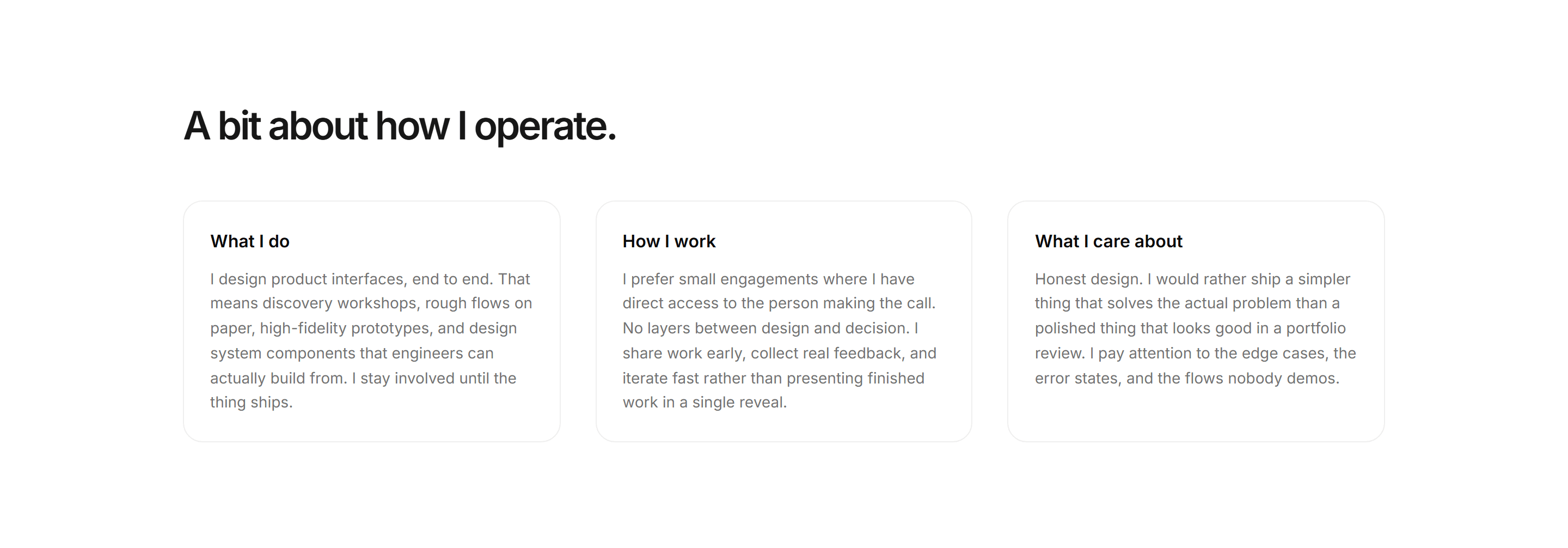 Portfolio About: Three Things About