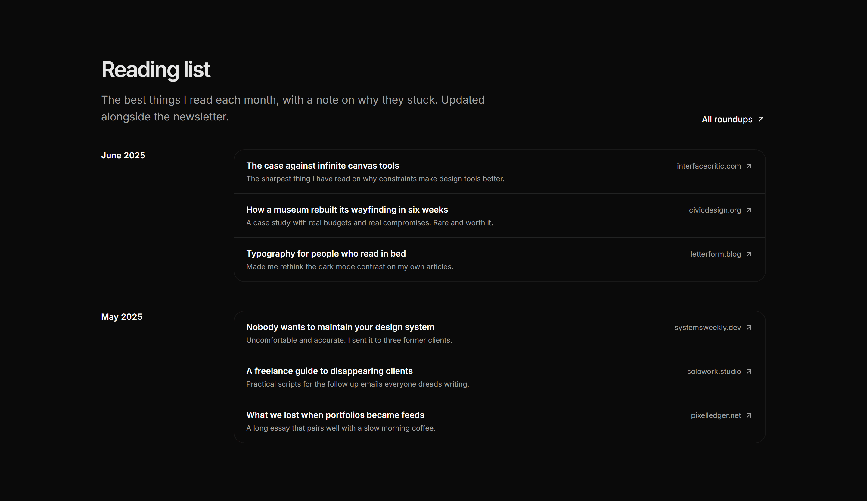 Portfolio Blog and Writing: Link Roundup
