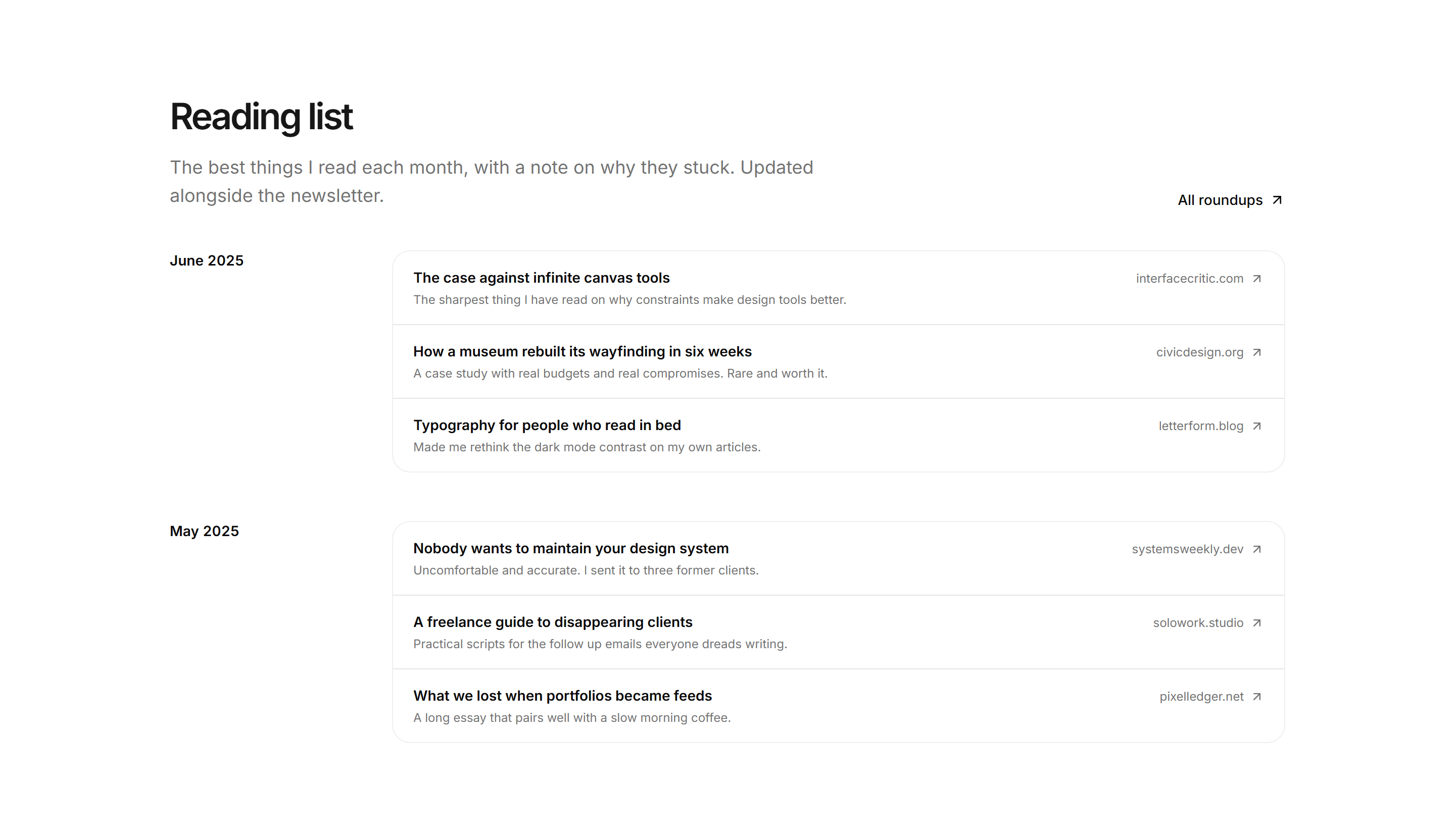 Portfolio Blog and Writing: Link Roundup