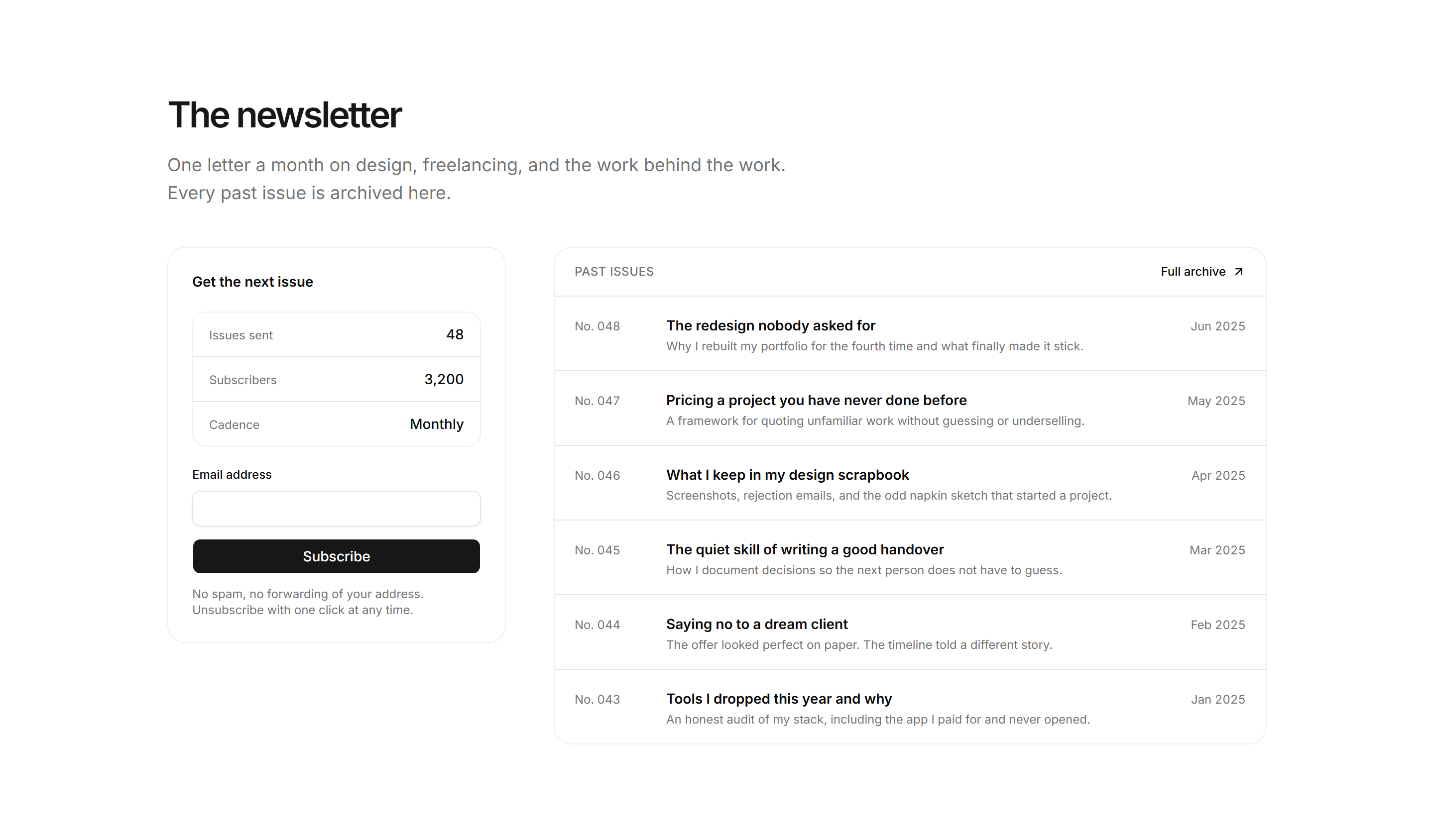 Portfolio Blog and Writing: Newsletter Issues