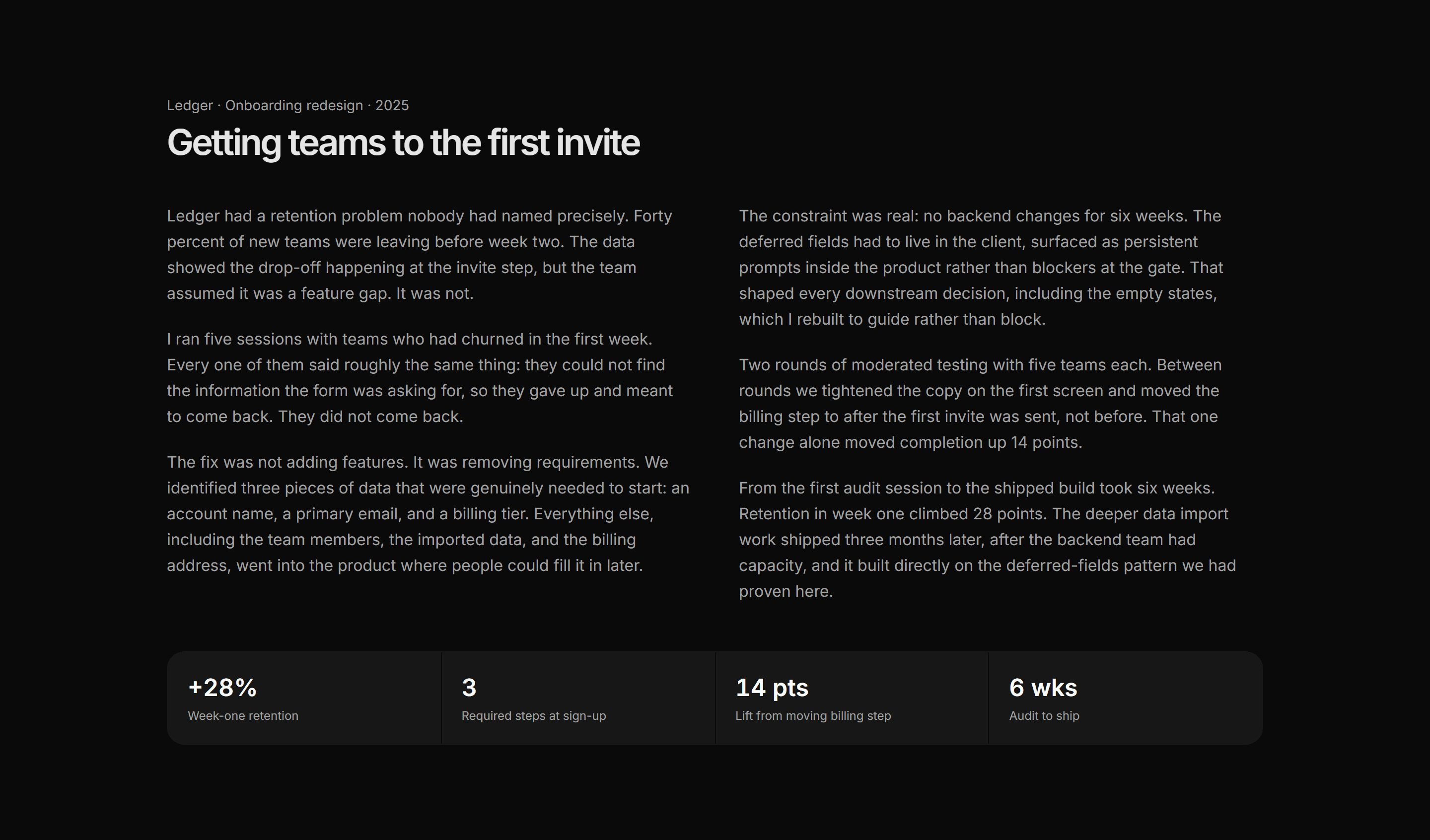 Portfolio Case Study: Two Column Writeup