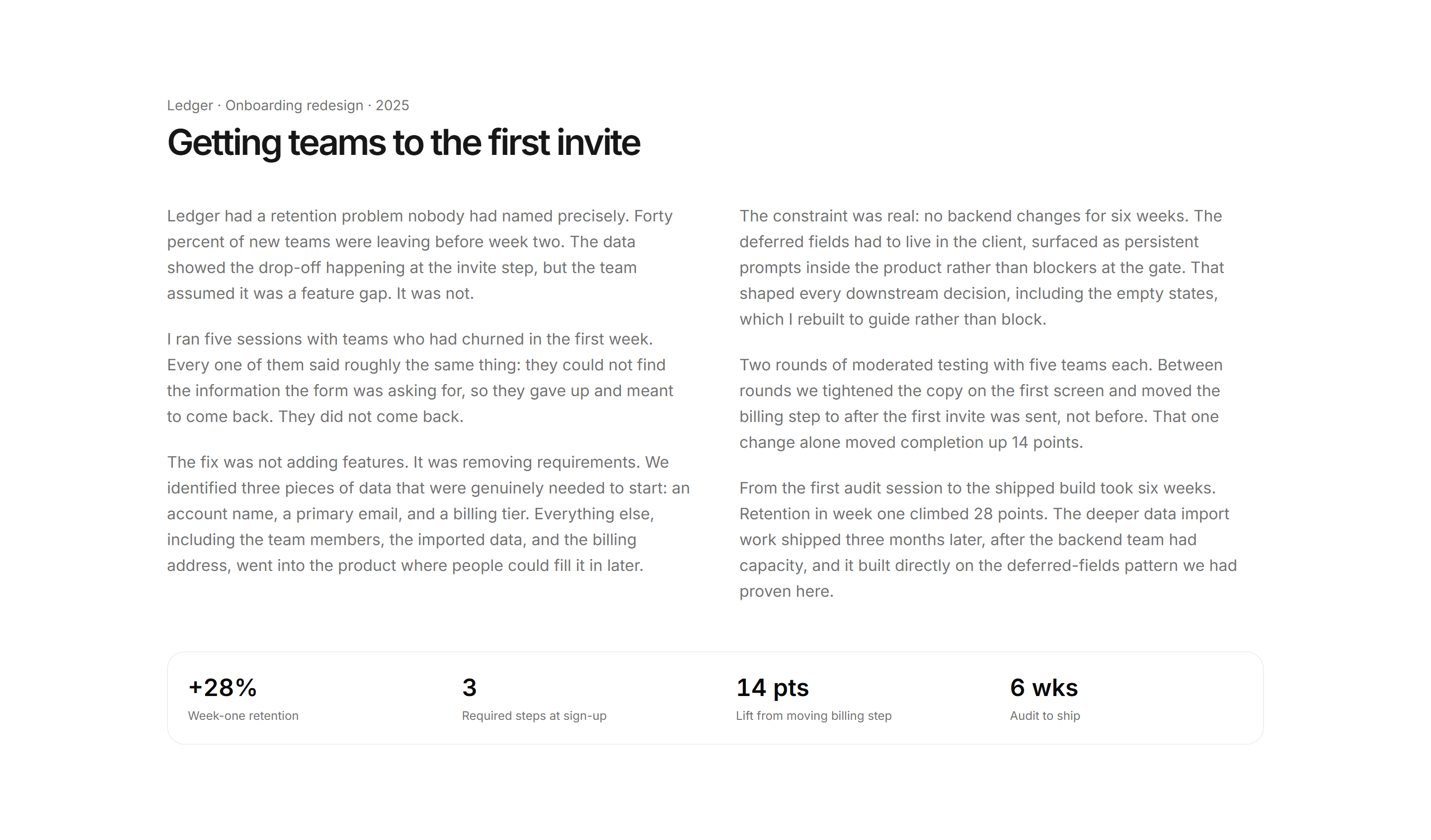 Portfolio Case Study: Two Column Writeup