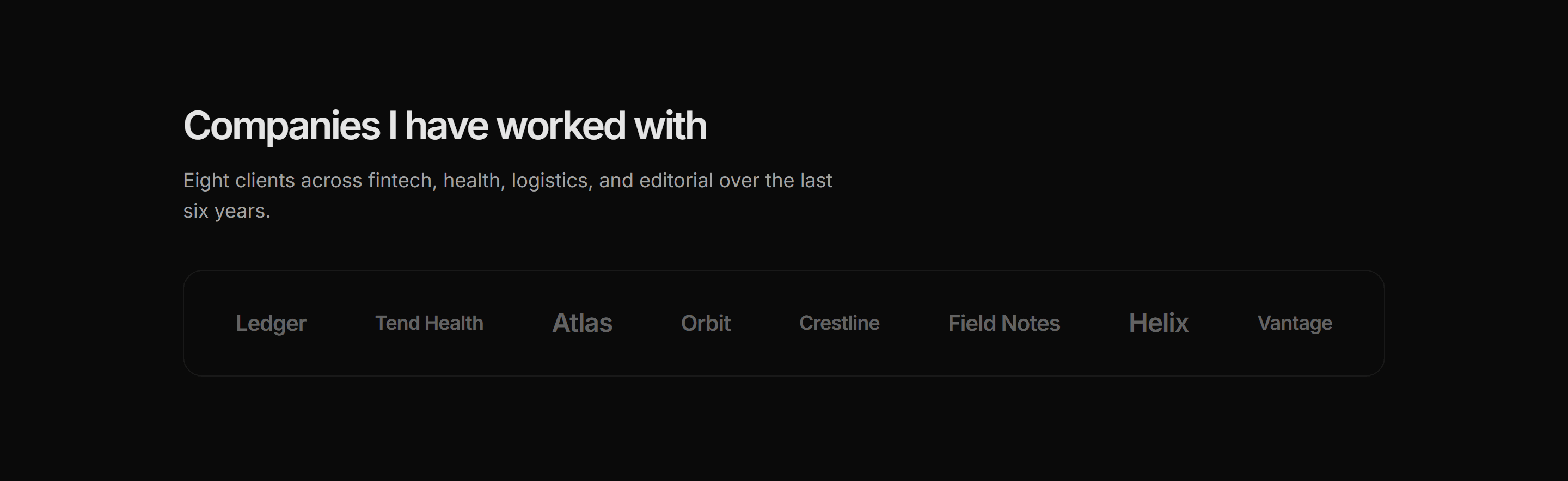 Portfolio Clients and Logo: Animated Logo Row