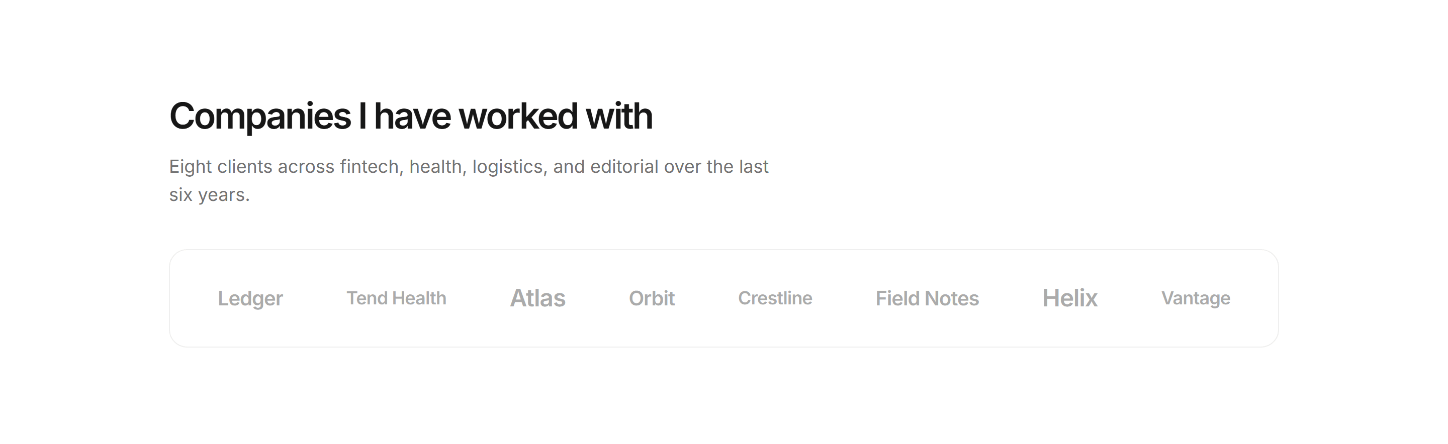 Portfolio Clients and Logo: Animated Logo Row