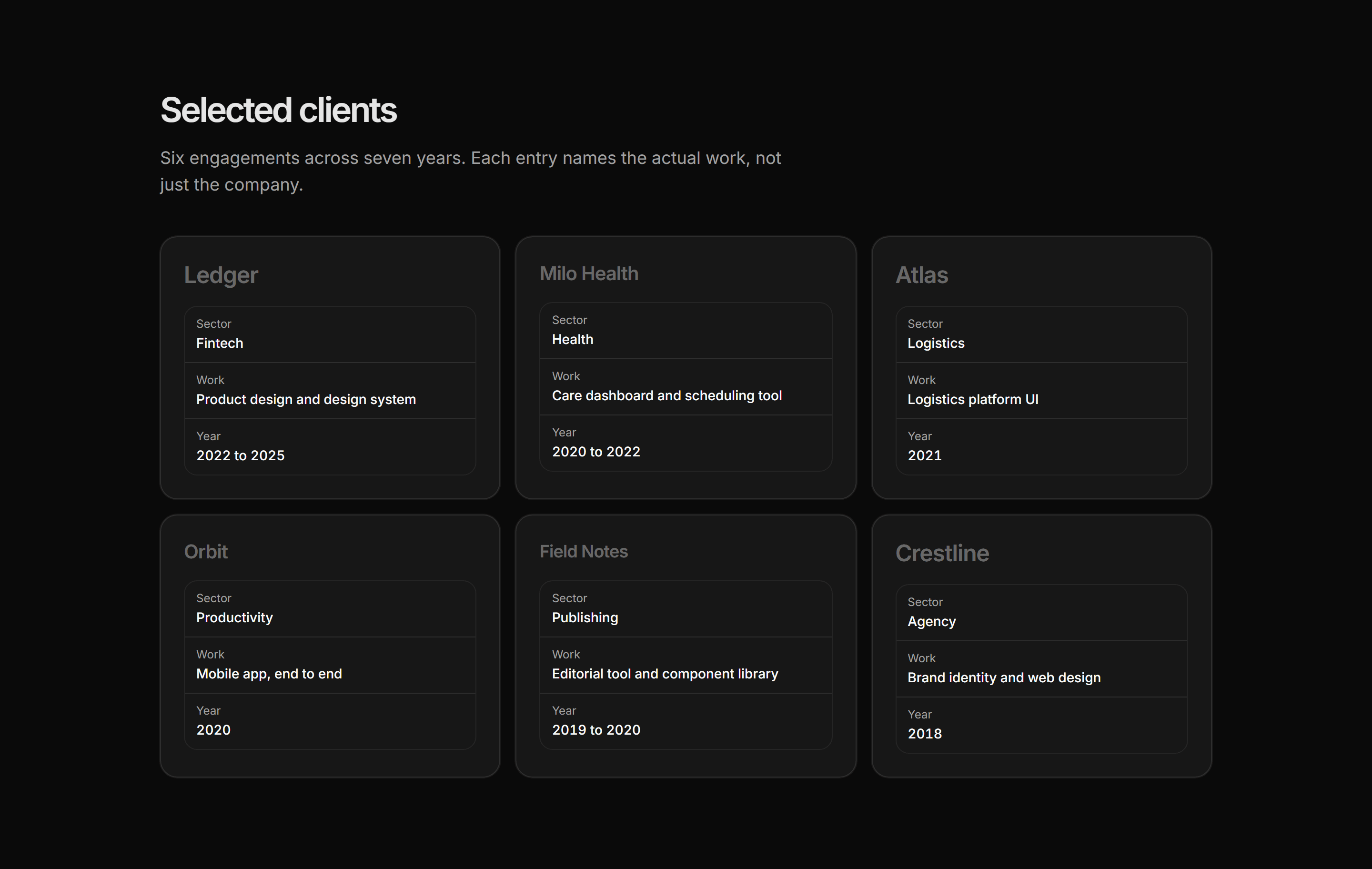 Portfolio Clients and Logo: Client Grid Detailed