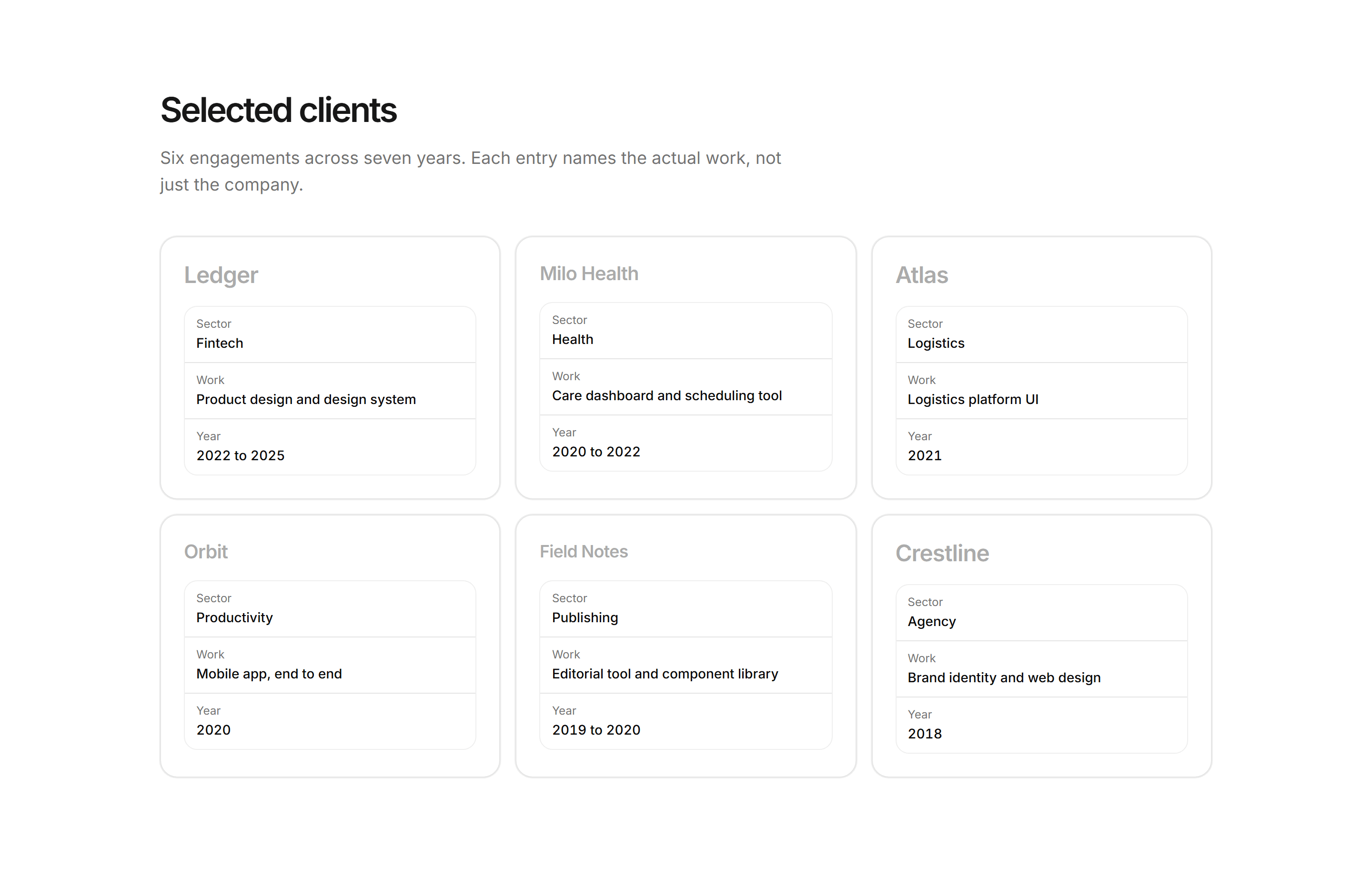 Portfolio Clients and Logo: Client Grid Detailed
