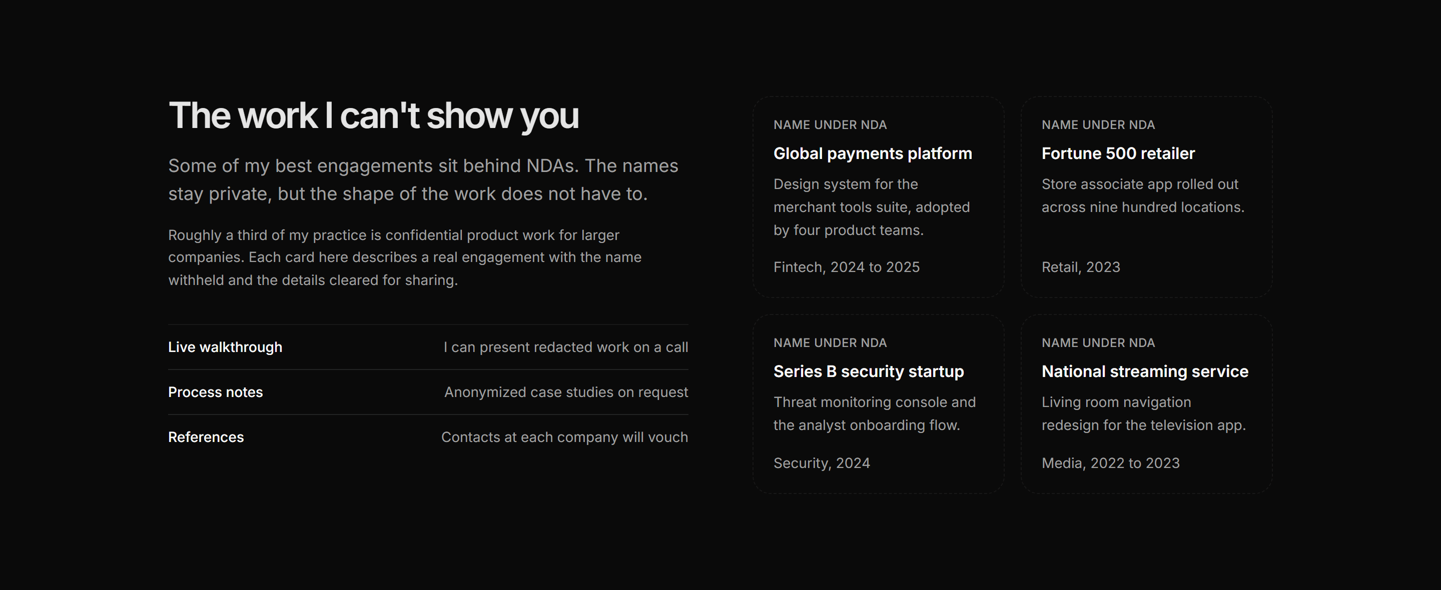 Portfolio Clients and Logo: Confidential Clients