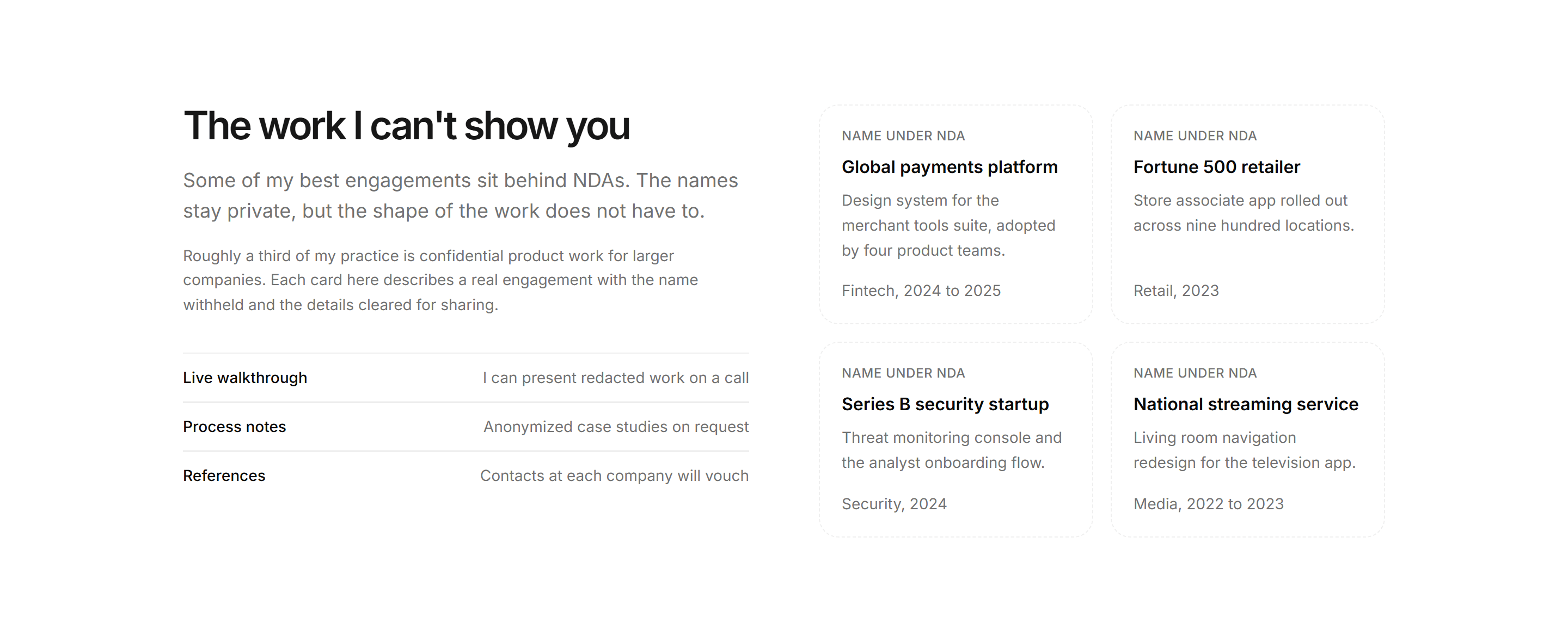 Portfolio Clients and Logo: Confidential Clients