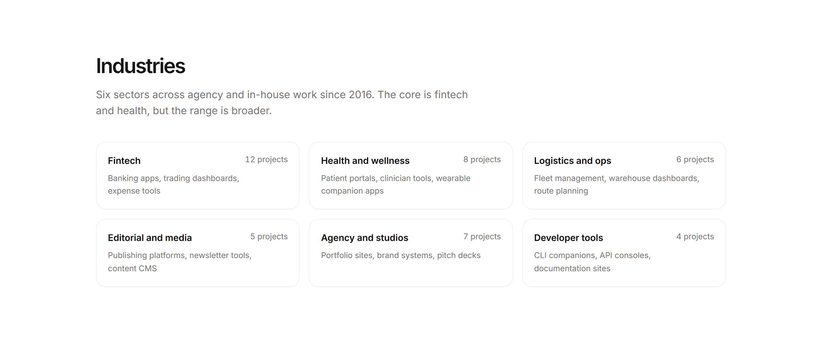 Portfolio Clients and Logo: Industries Served