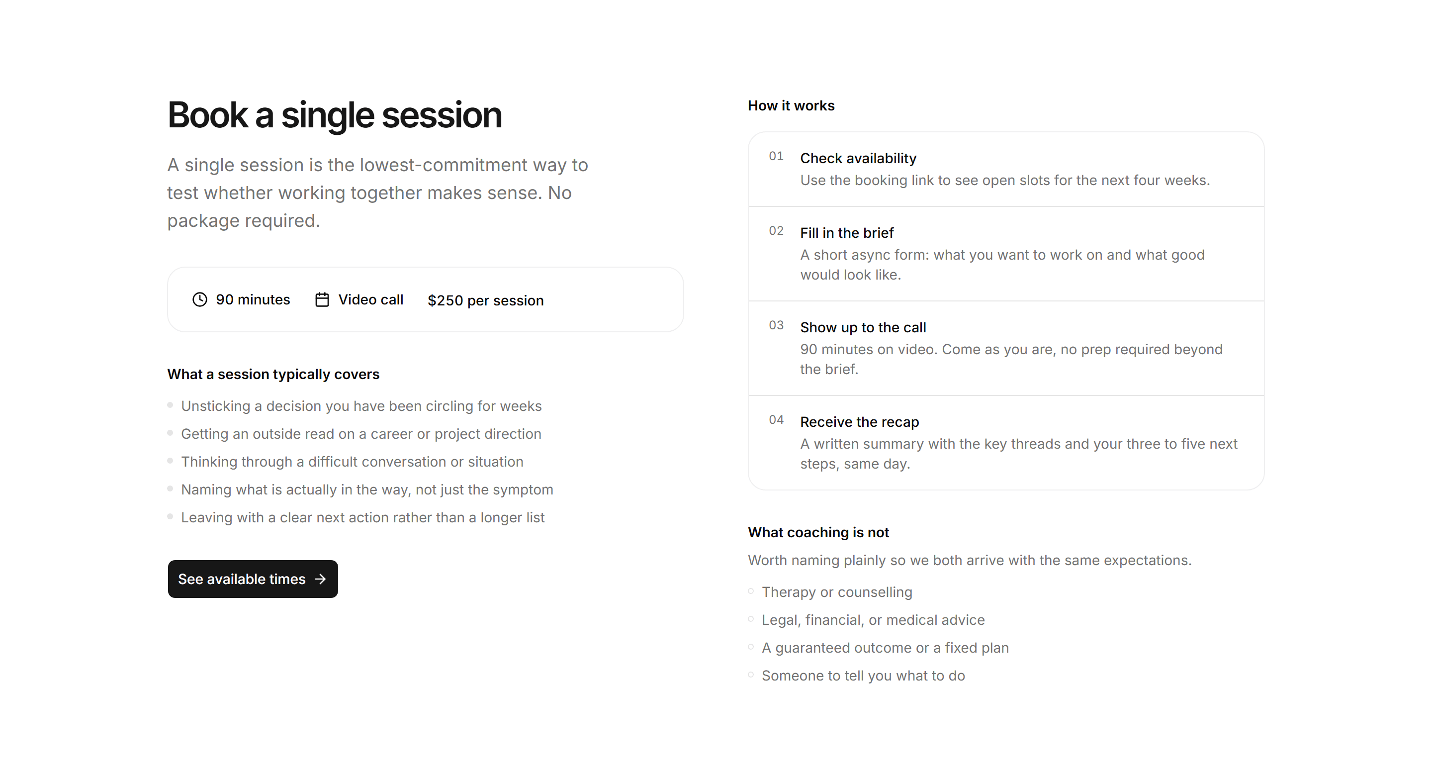 Portfolio Coaching and Mentoring: Book Session