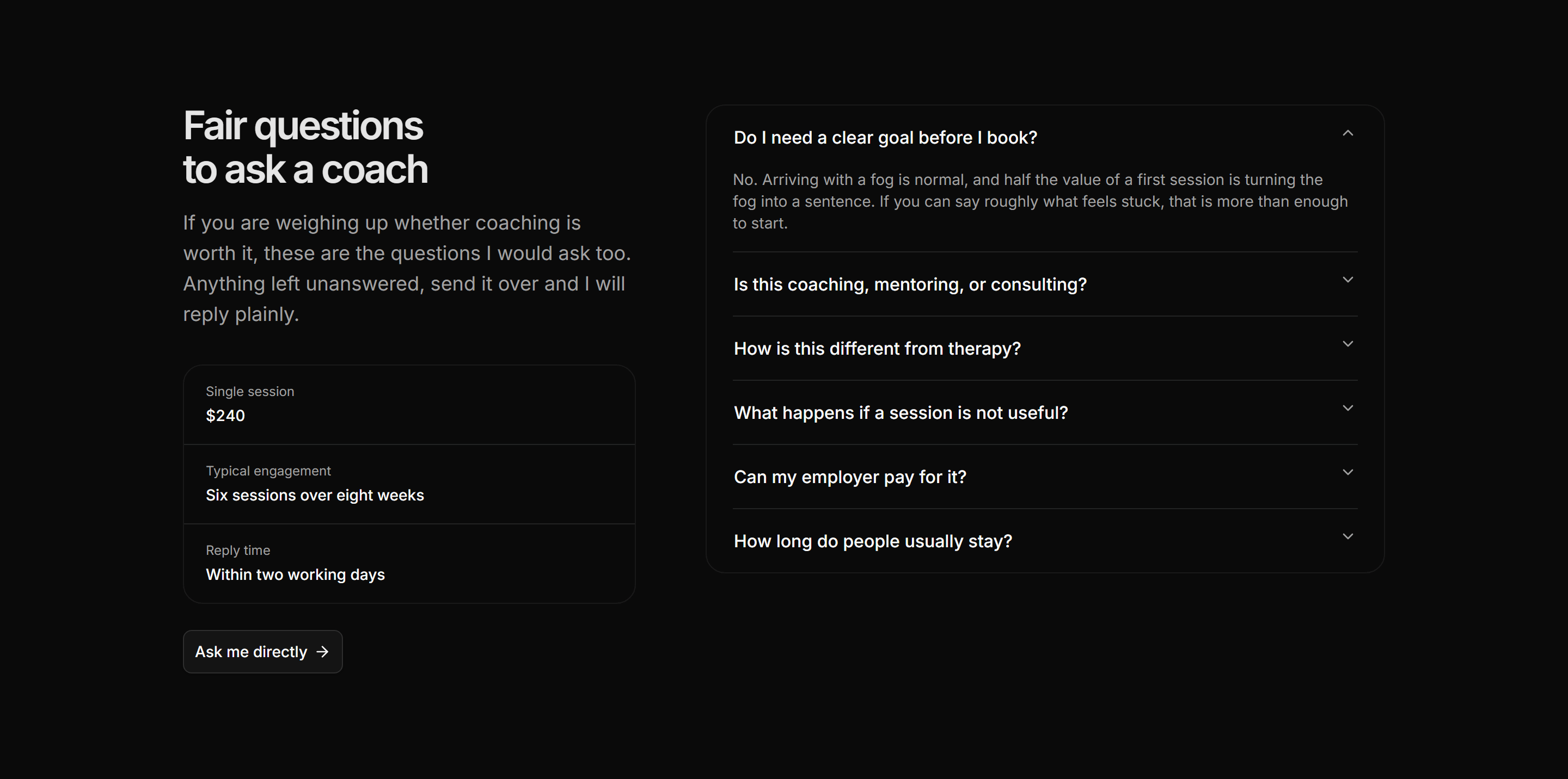 Portfolio Coaching and Mentoring: Coaching FAQ