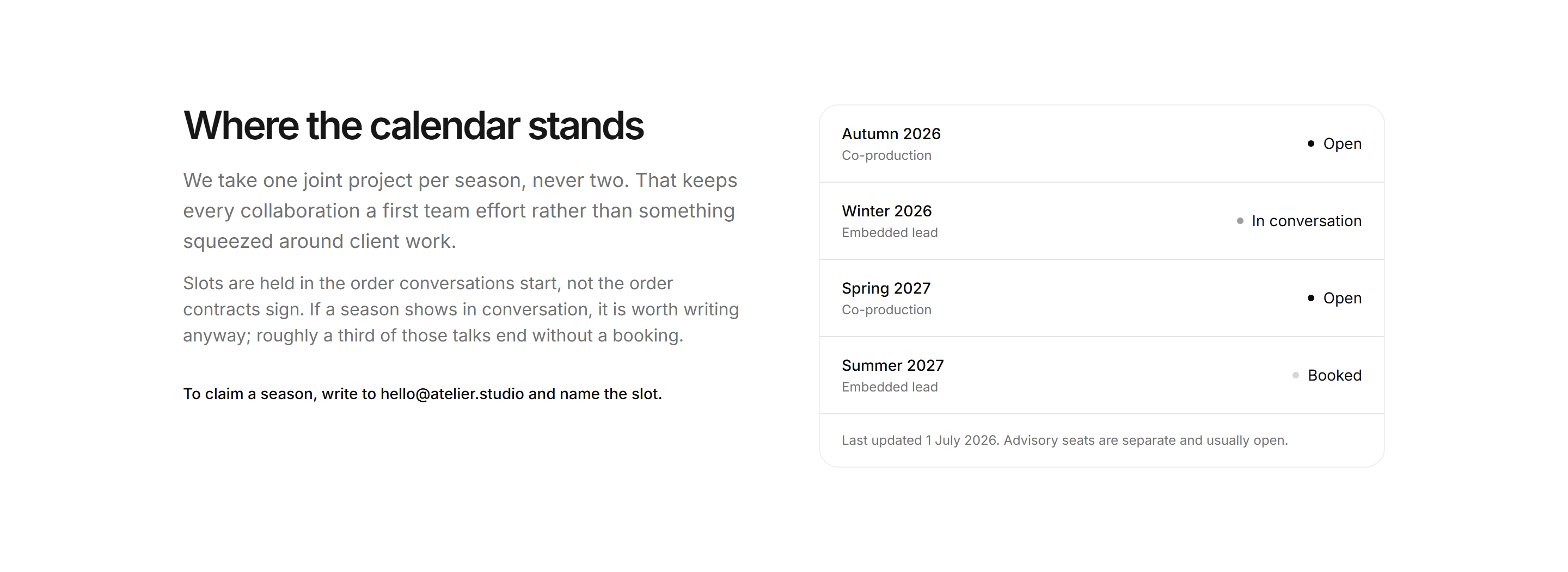 Portfolio Collaboration: Collab Availability
