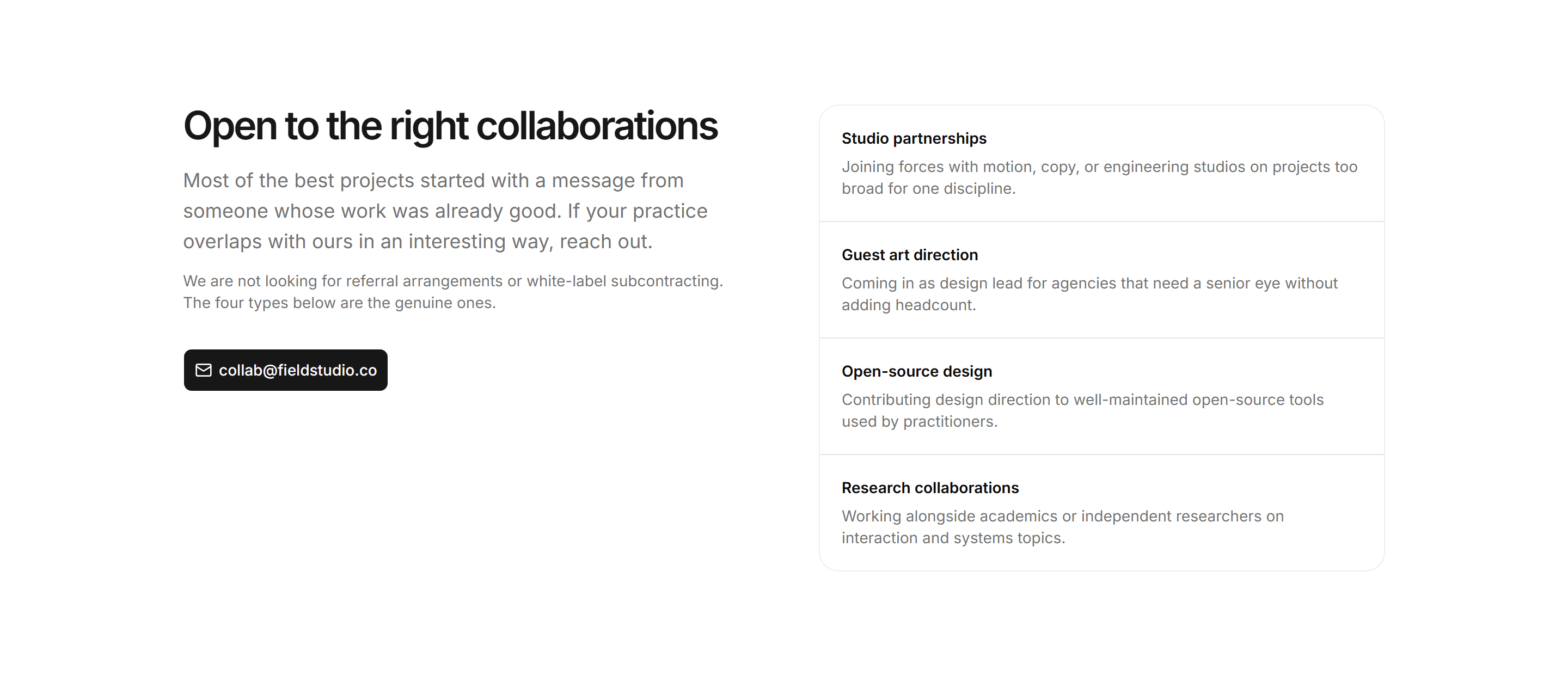 Portfolio Collaboration: Collab Cta