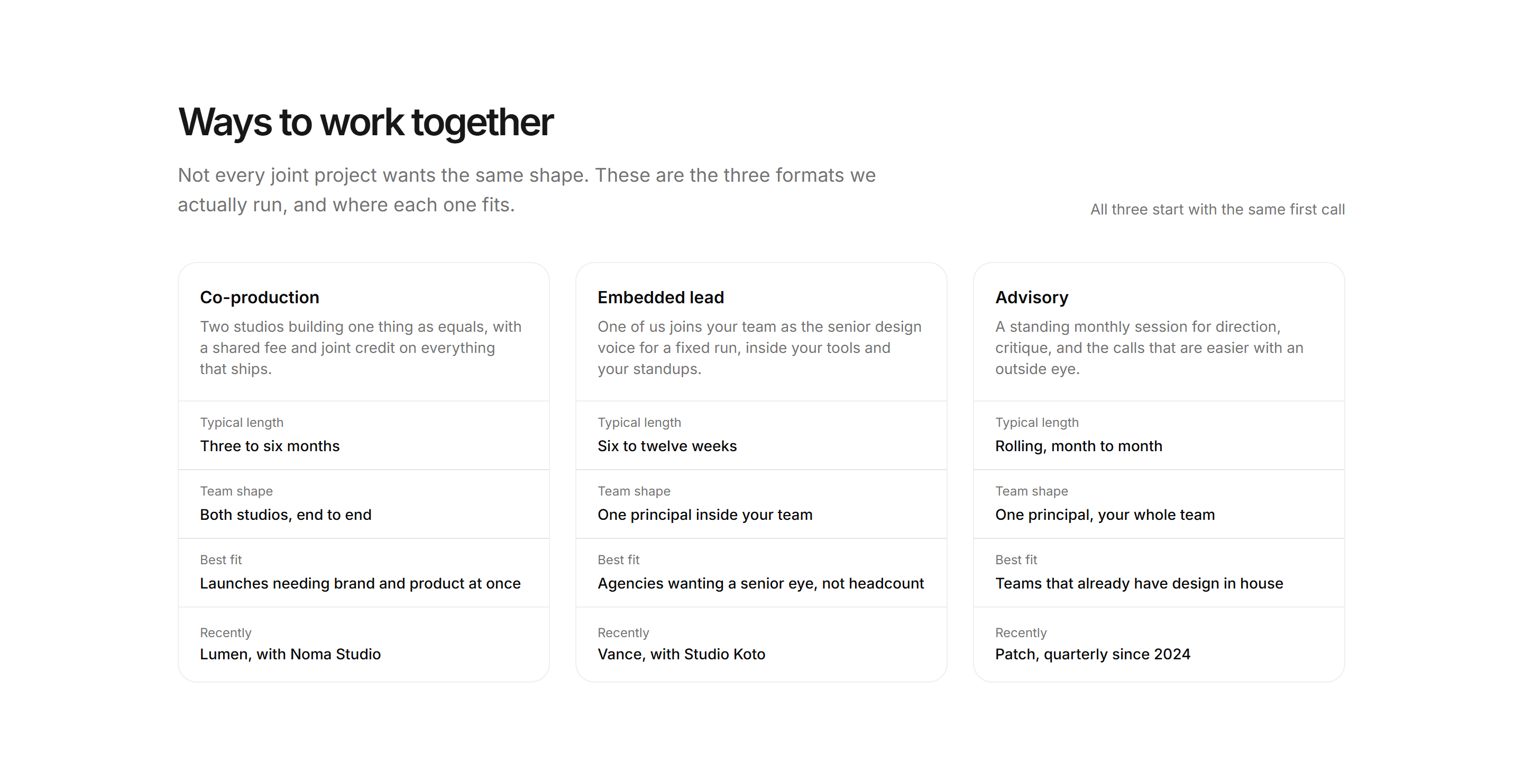 Portfolio Collaboration: Collab Formats