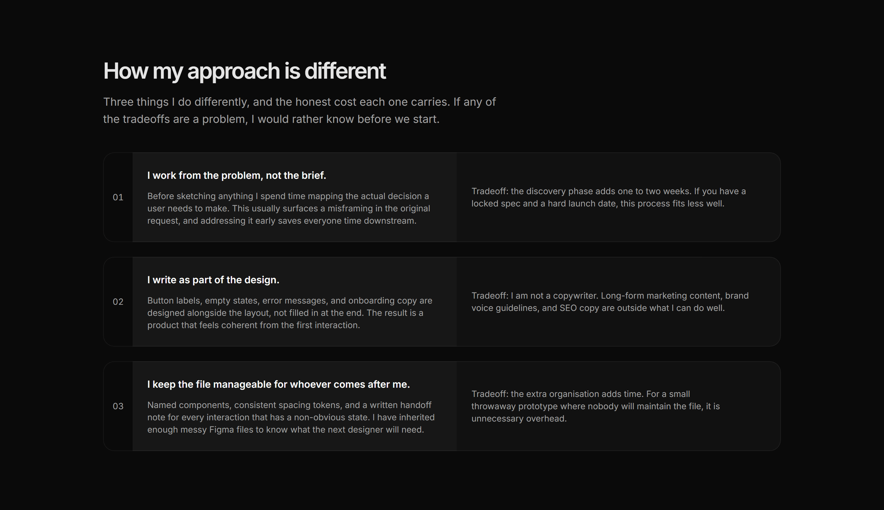 Portfolio Comparison: What Makes Me Different