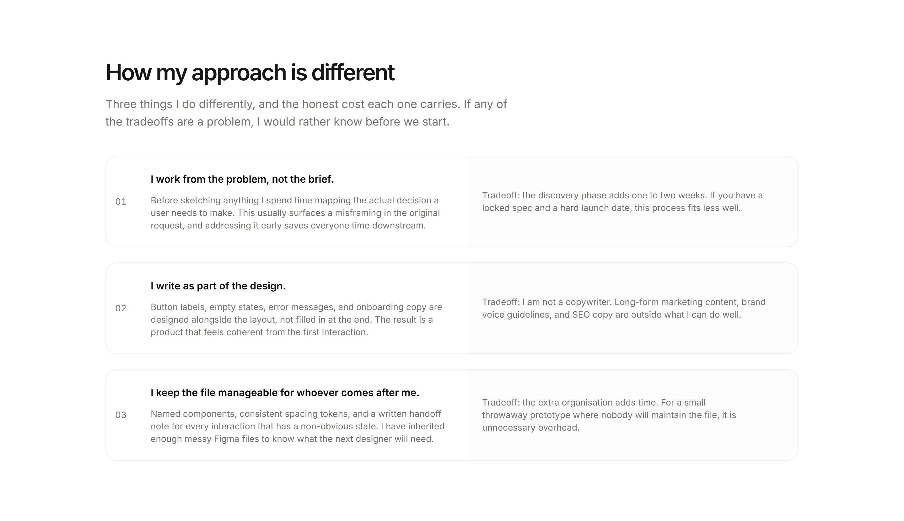 Portfolio Comparison: What Makes Me Different