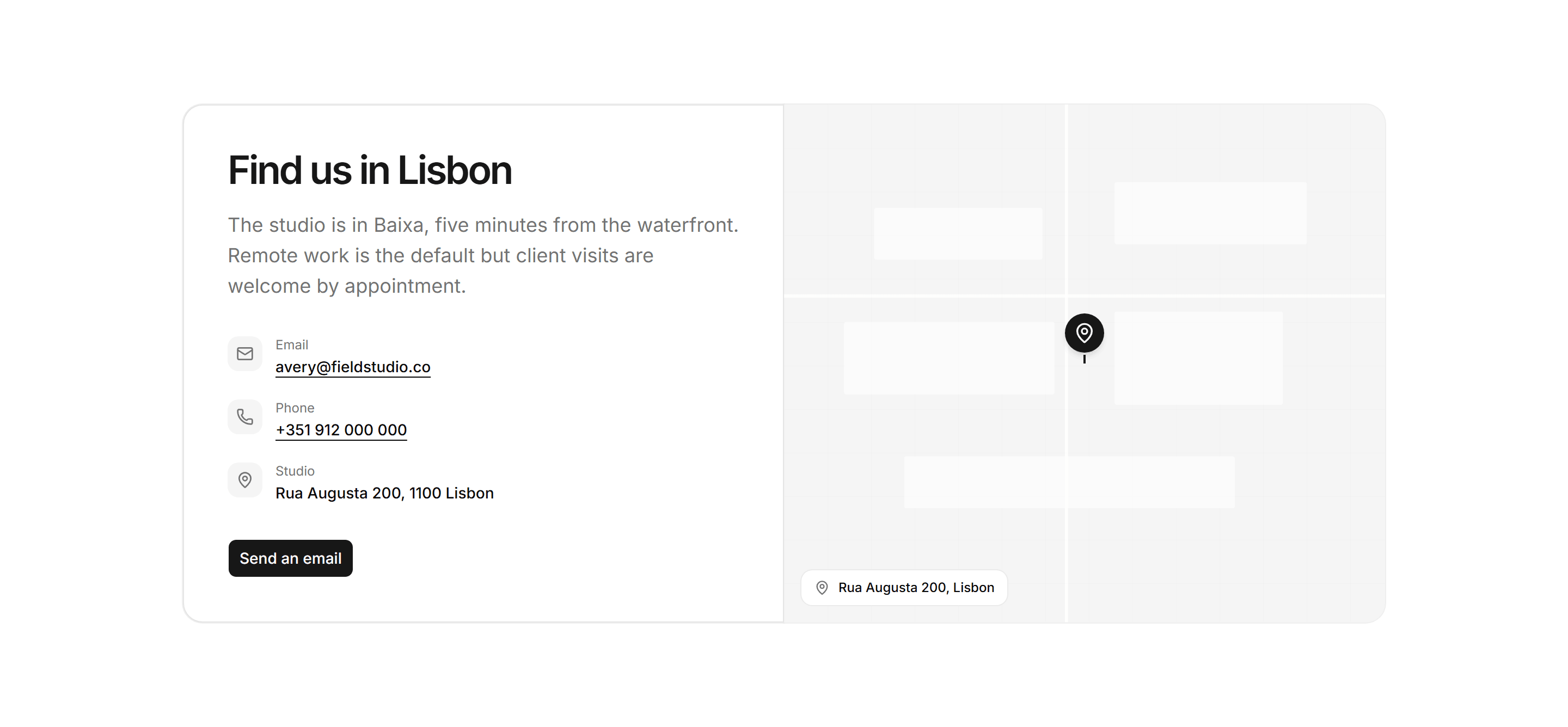 Portfolio Contact: Contact With Map Blueprint