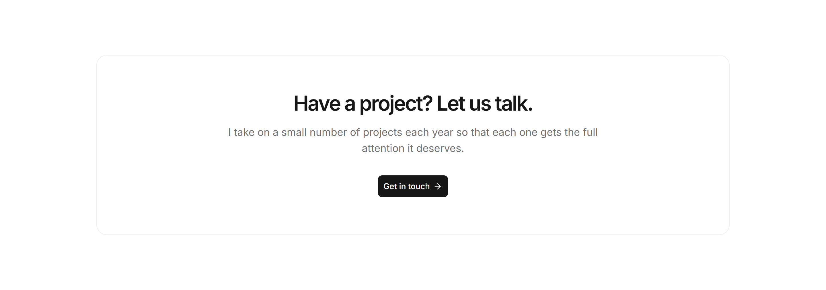 Portfolio Calls to Action: Hire Me Band