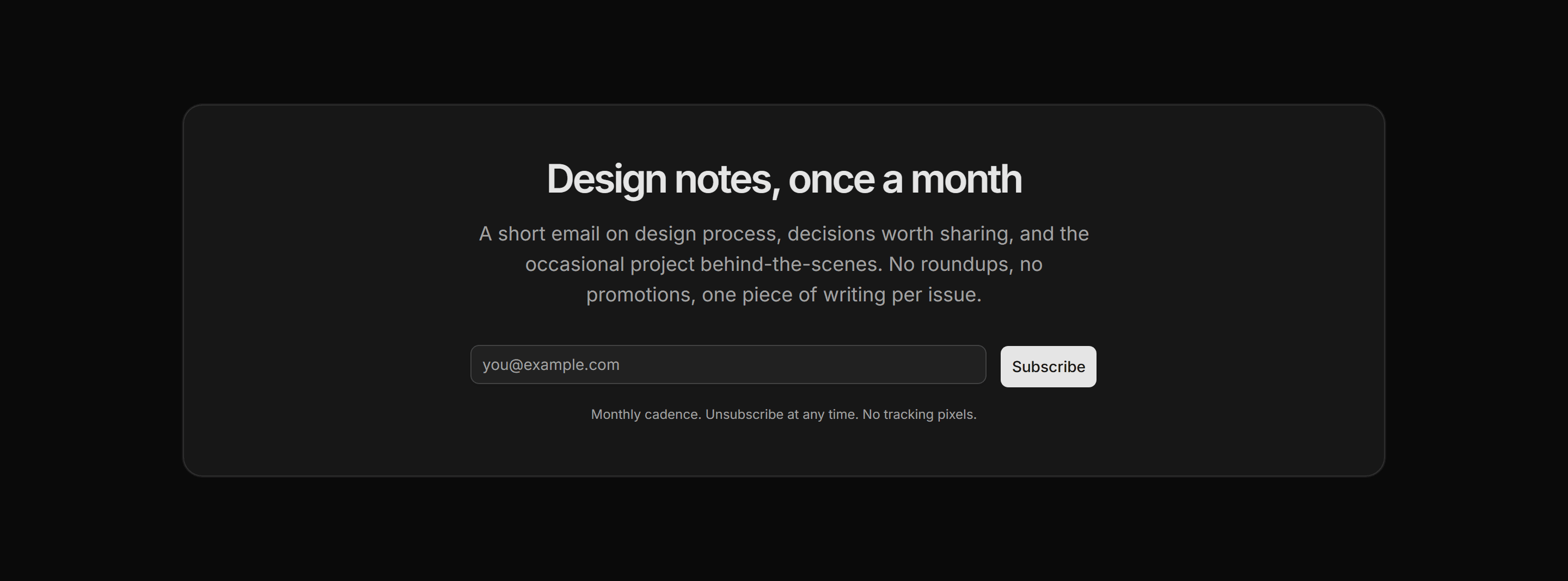 Portfolio Calls to Action: Newsletter Cta