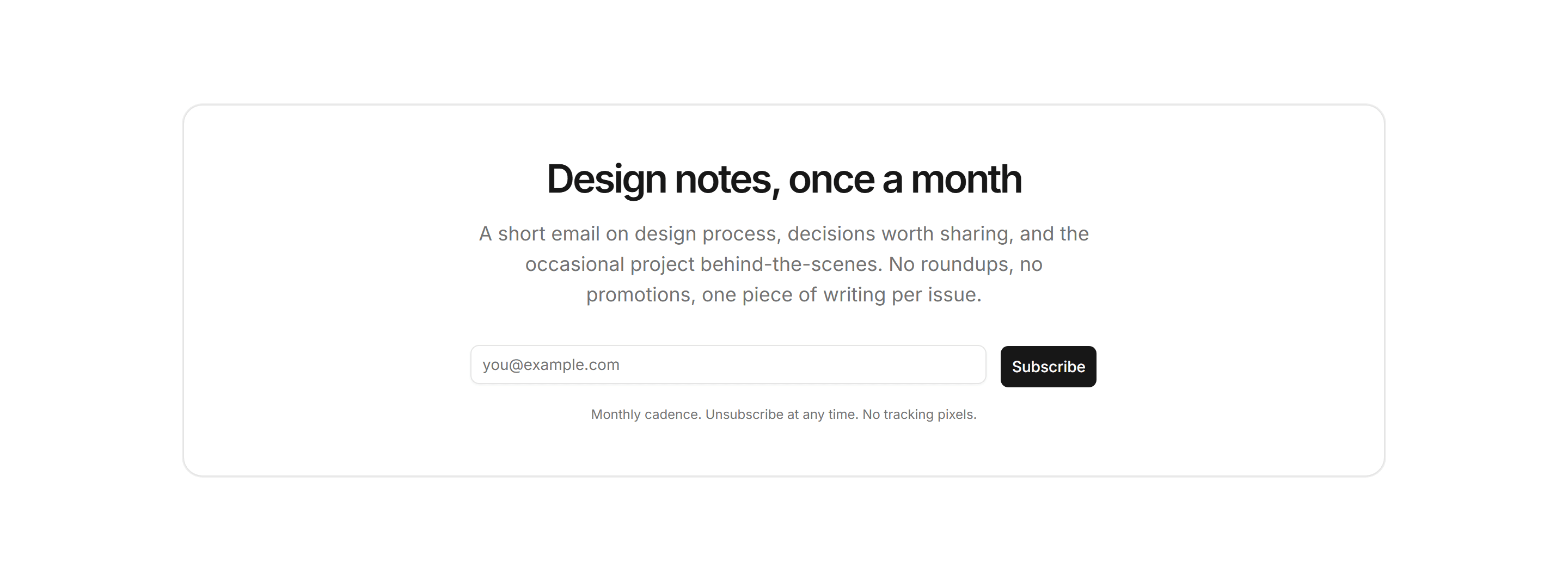 Portfolio Calls to Action: Newsletter Cta