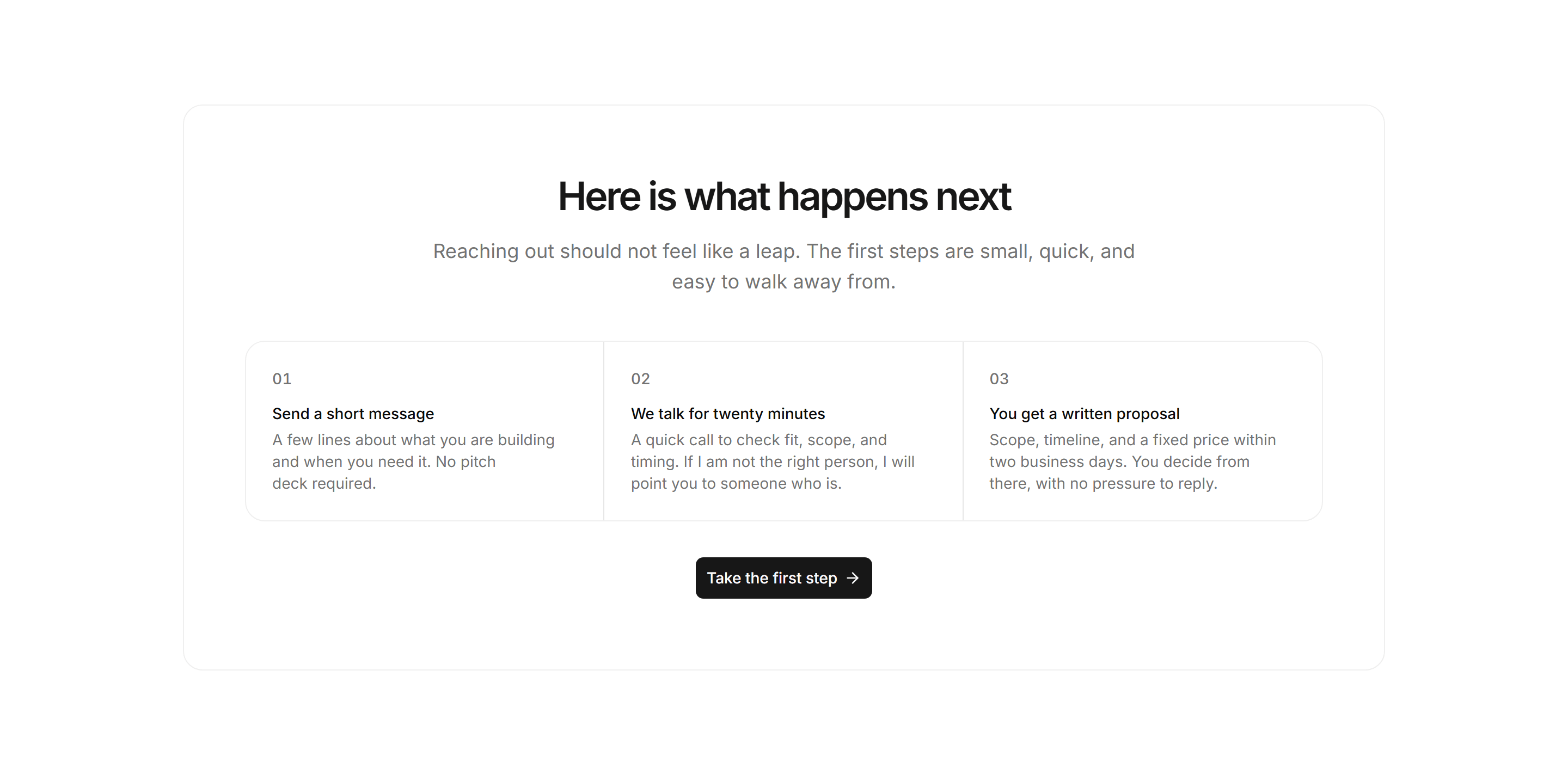 Portfolio Calls to Action: Next Steps CTA