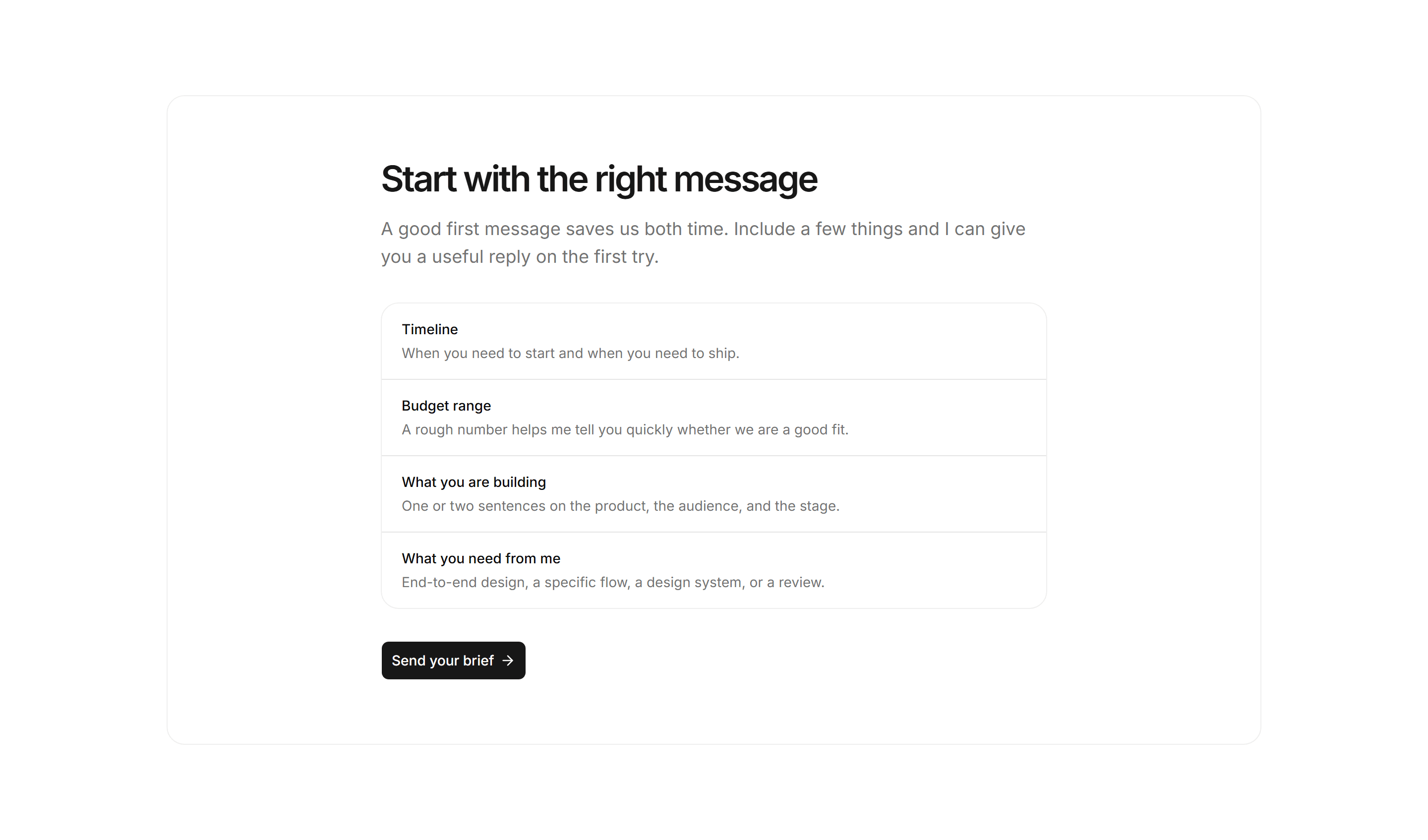 Portfolio Calls to Action: Project Inquiry Cta