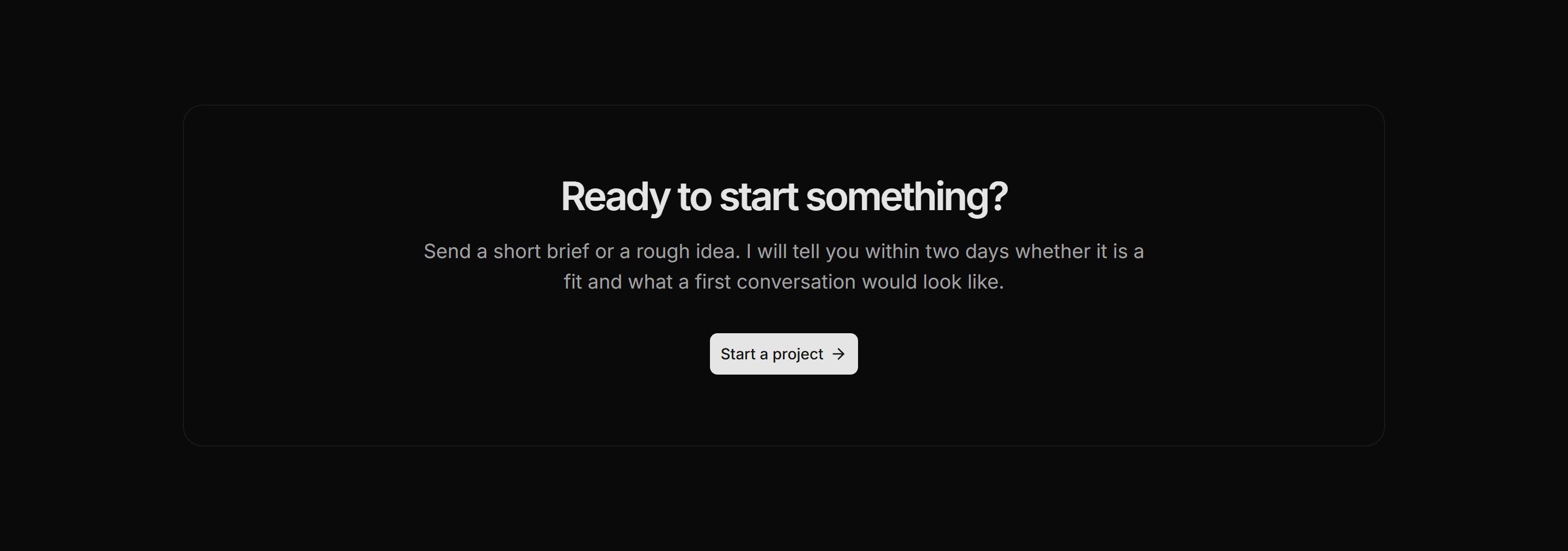 Portfolio Calls to Action: Start Project Band