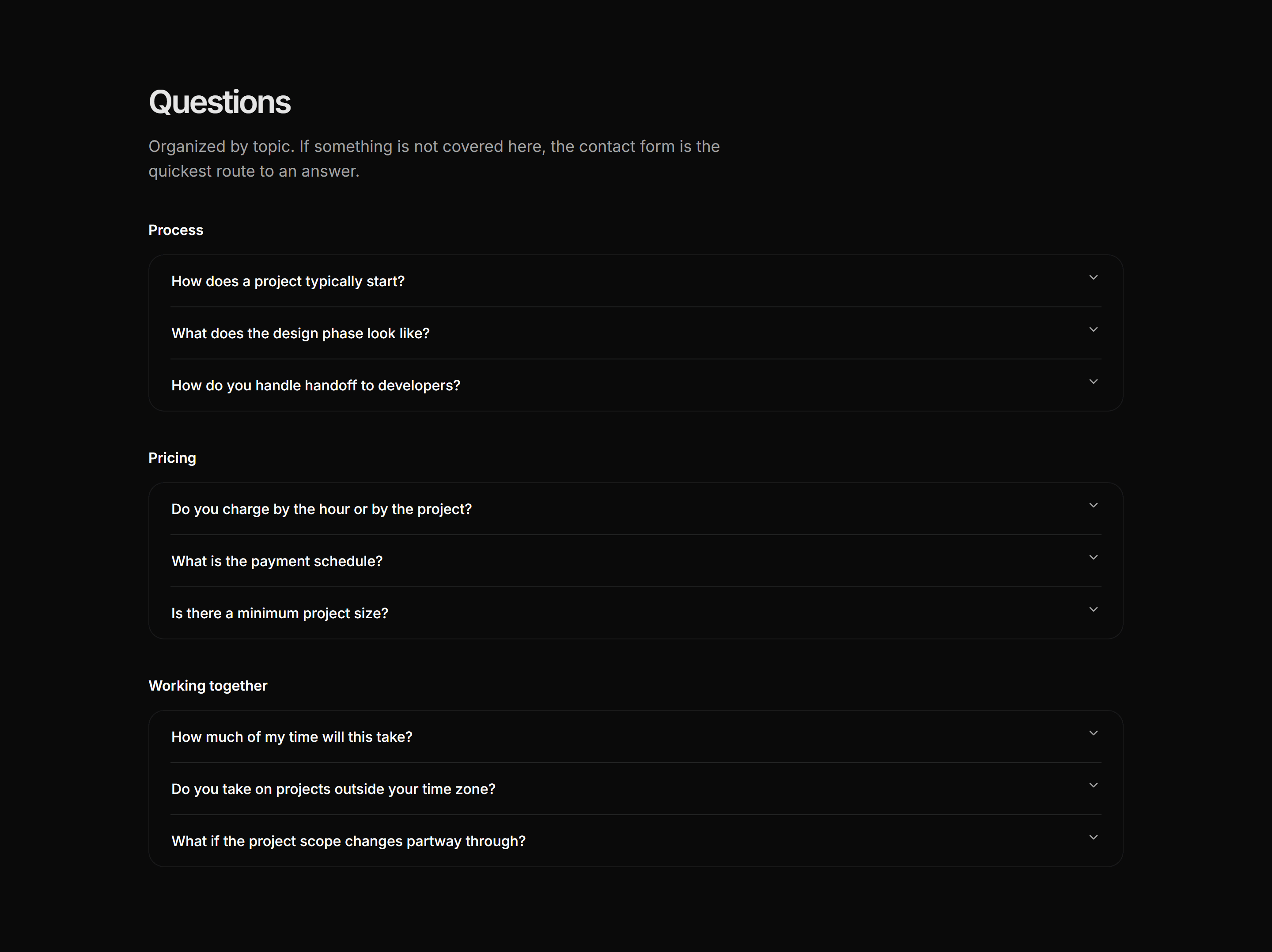 Portfolio FAQ: Grouped Faq