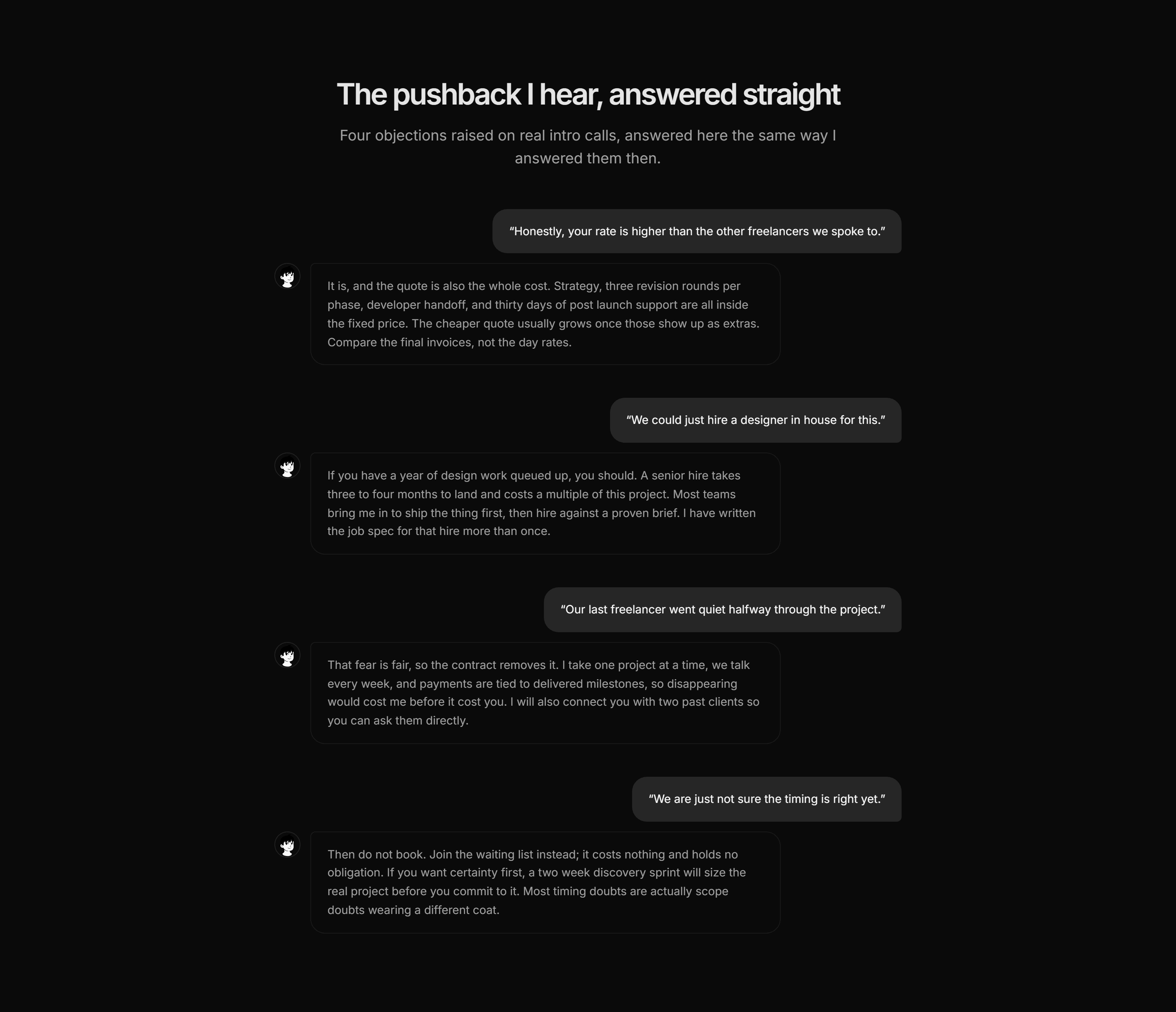 Portfolio FAQ: Objections FAQ