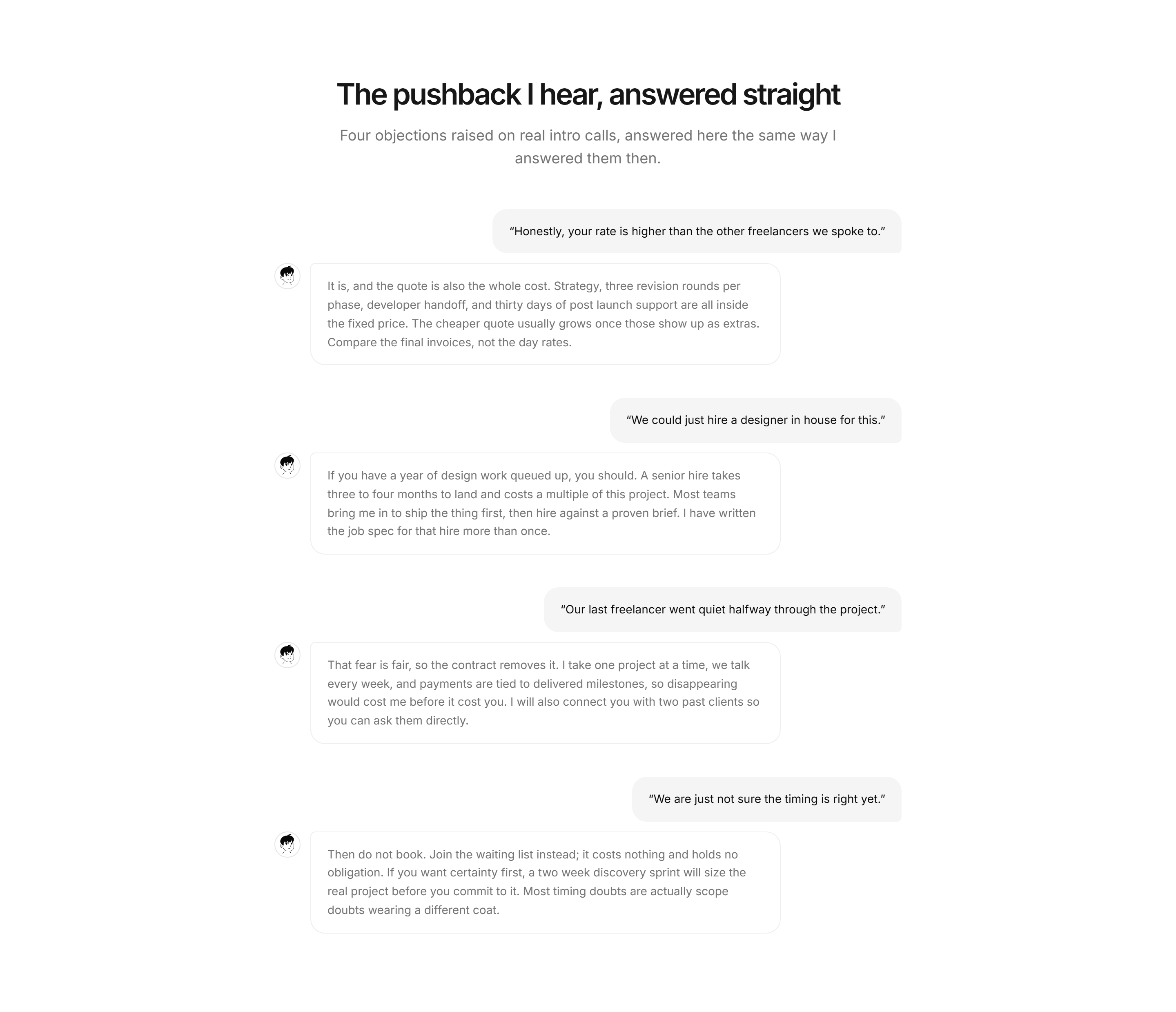Portfolio FAQ: Objections FAQ