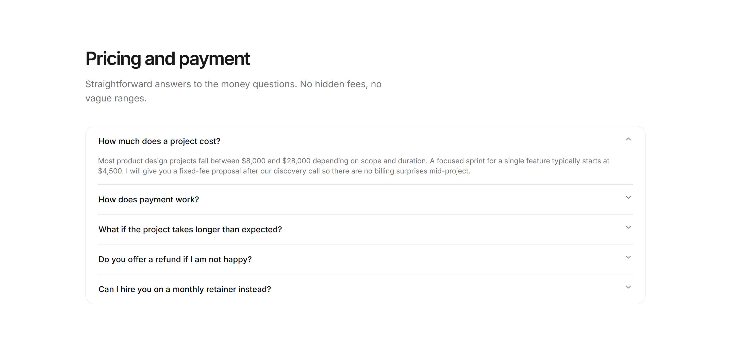 Portfolio FAQ: Pricing Faq