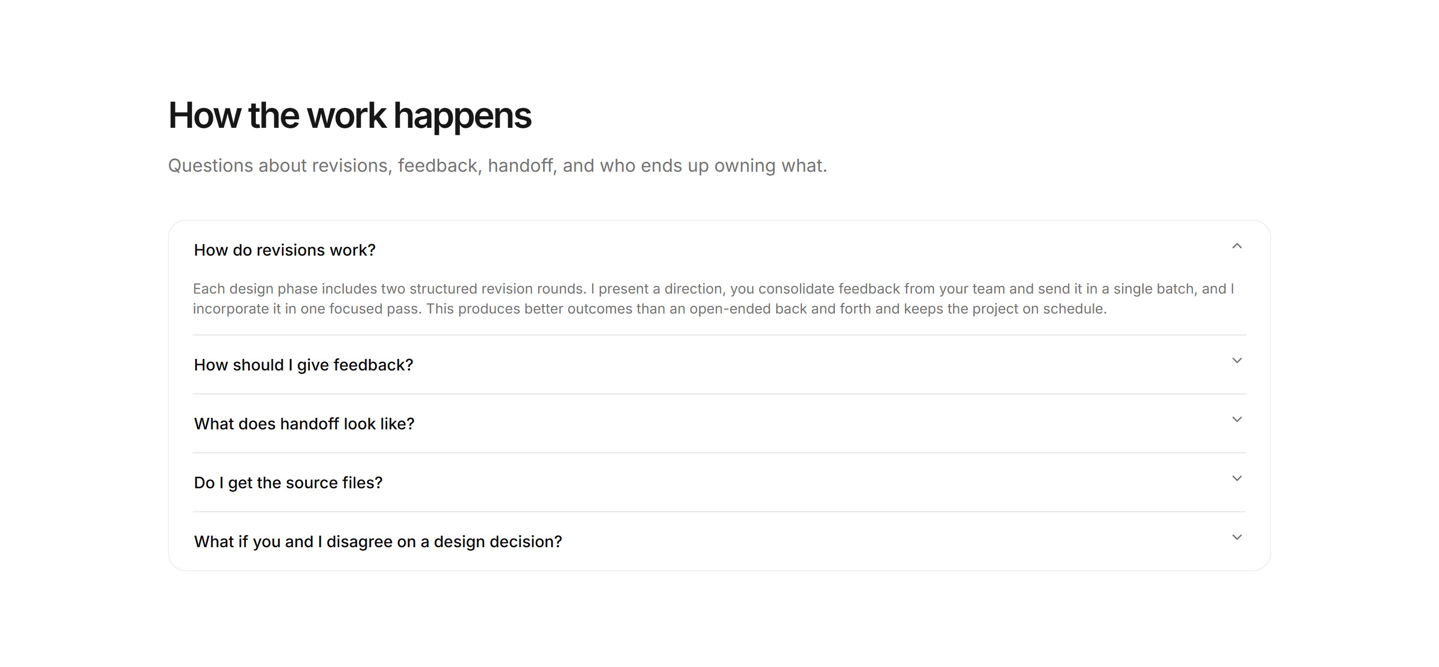 Portfolio FAQ: Process Faq