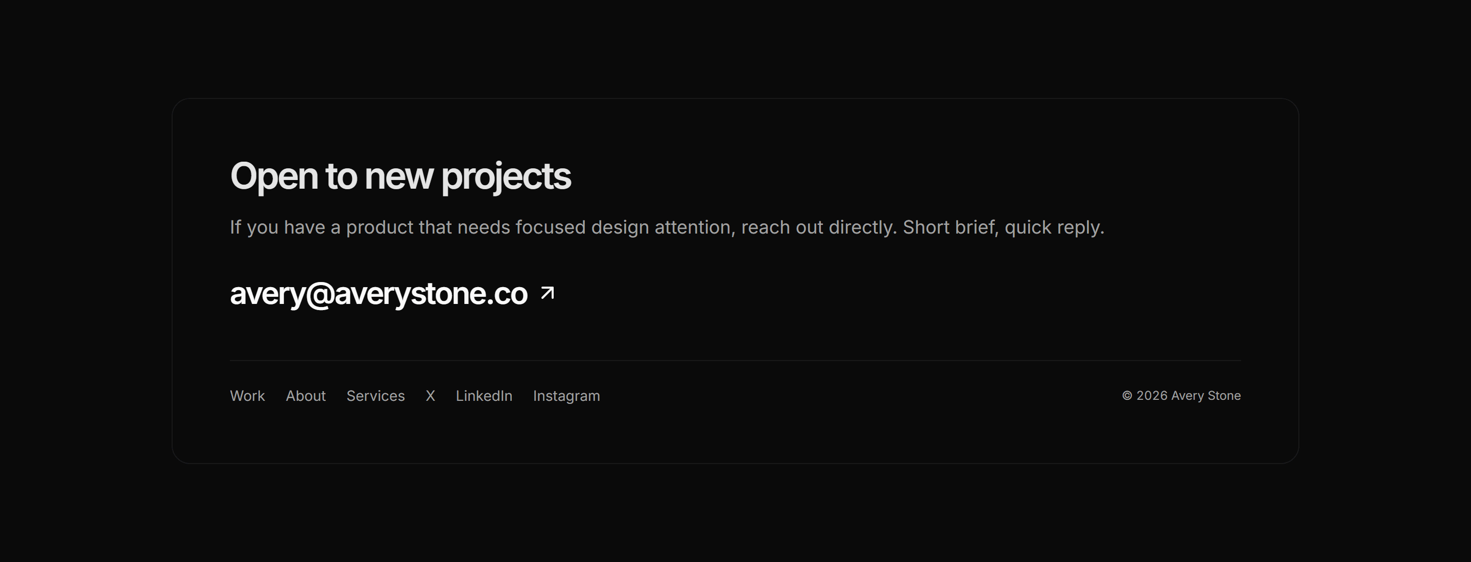 Portfolio Footer: Big Cta Footer