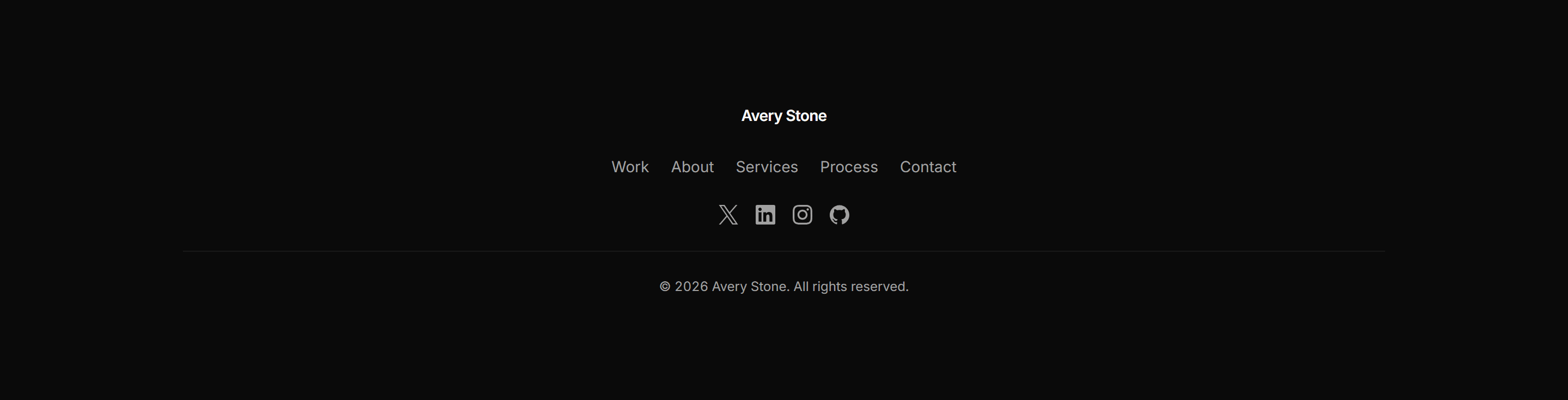 Portfolio Footer: Centered Footer