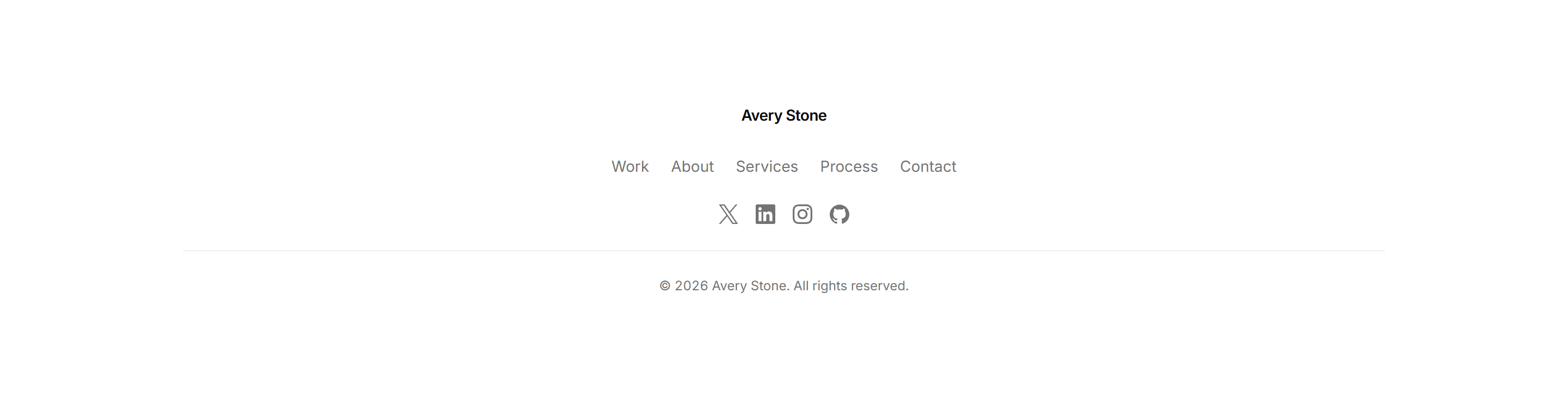 Portfolio Footer: Centered Footer