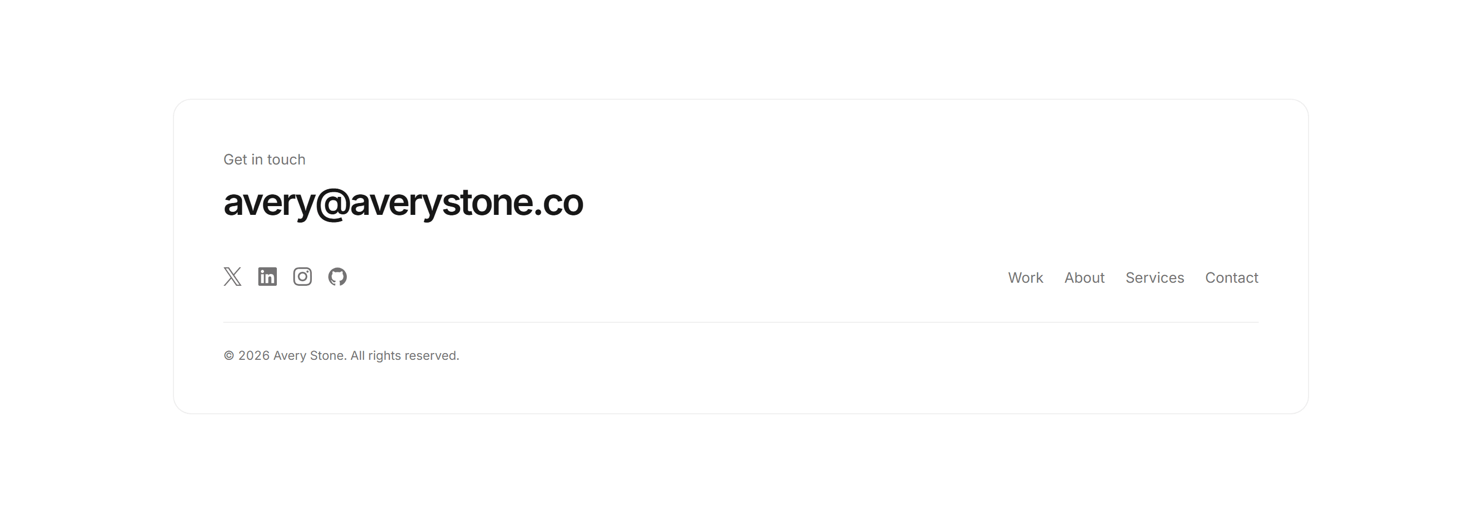 Portfolio Footer: Contact Footer
