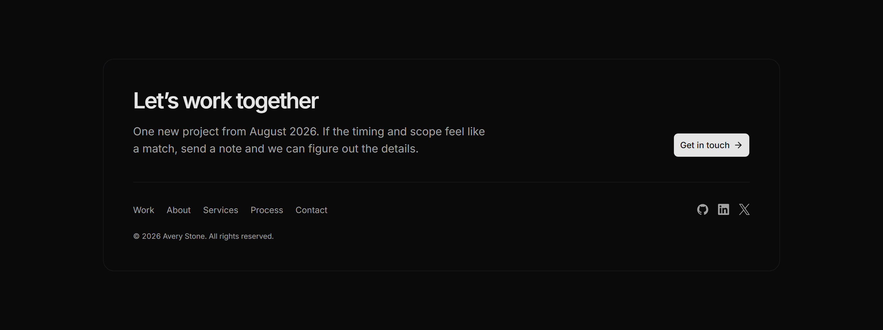 Portfolio Footer: Footer With CTA Band