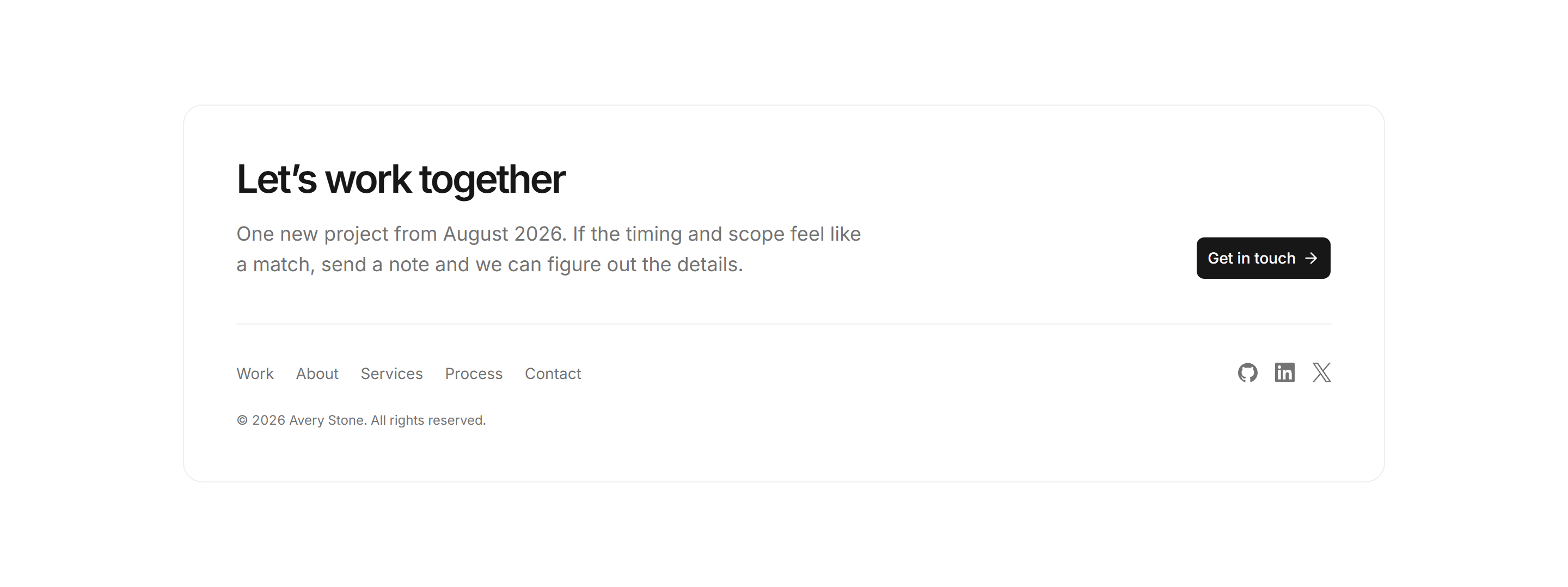Portfolio Footer: Footer With CTA Band