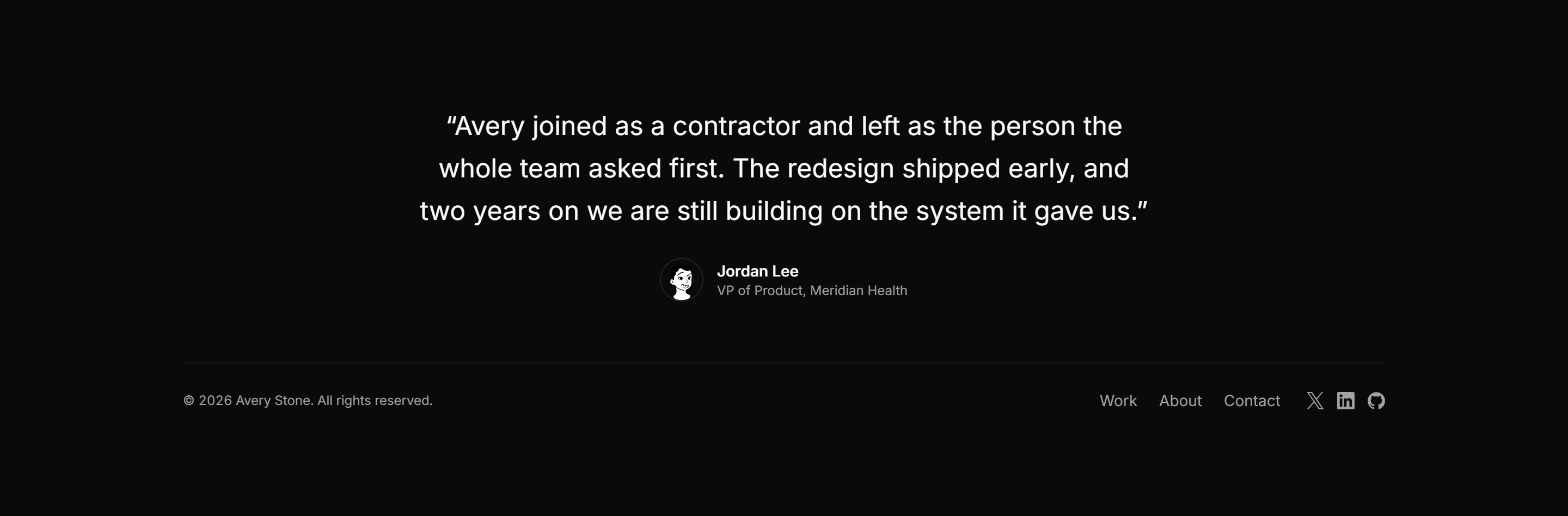 Portfolio Footer: Quote Footer
