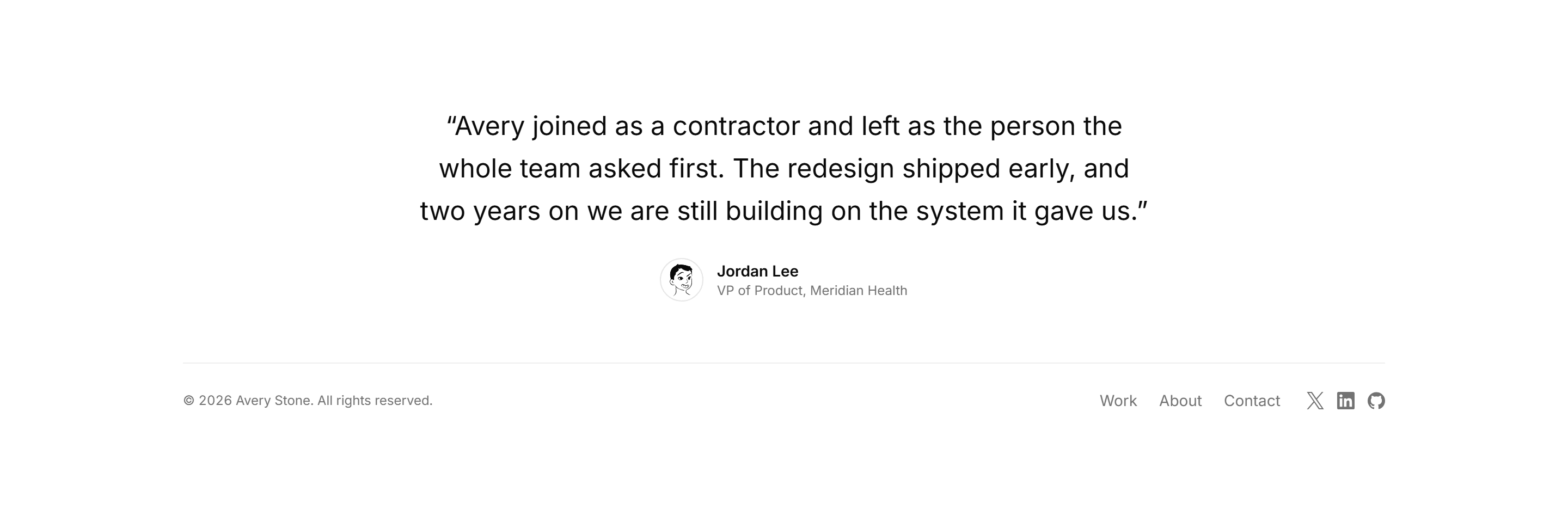 Portfolio Footer: Quote Footer