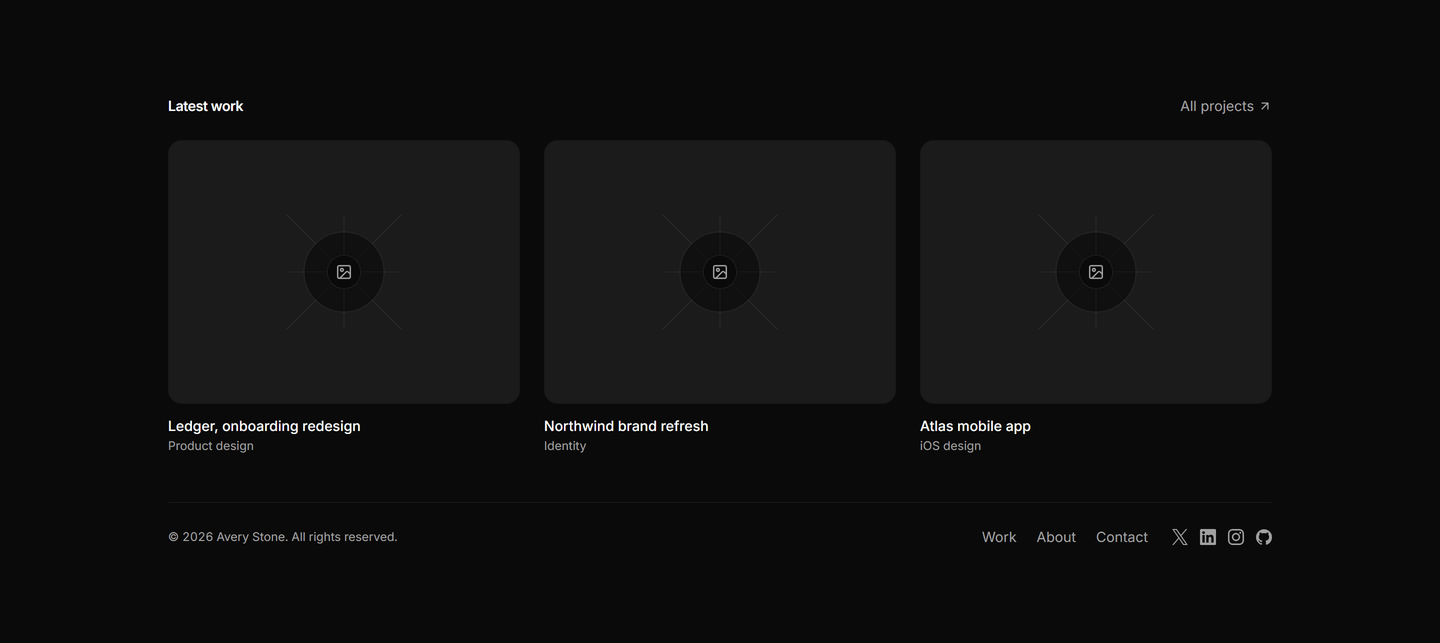 Portfolio Footer: Recent Work Footer